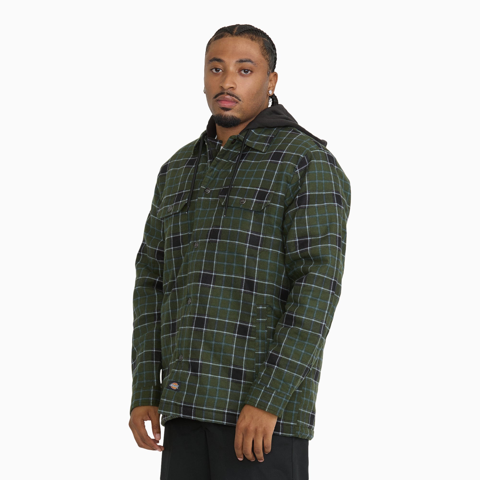Insulated Plaid Hooded Shirt Jacket - Image 3