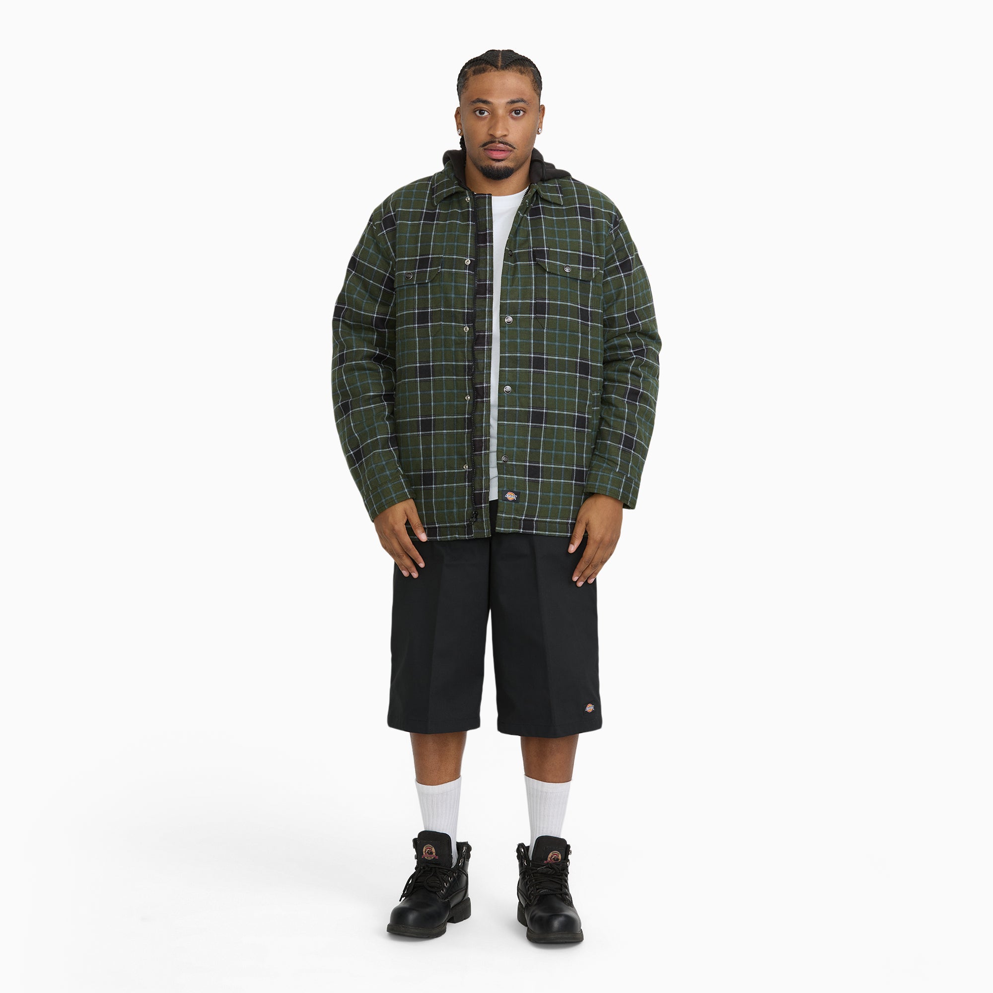 Insulated Plaid Hooded Shirt Jacket - Image 4