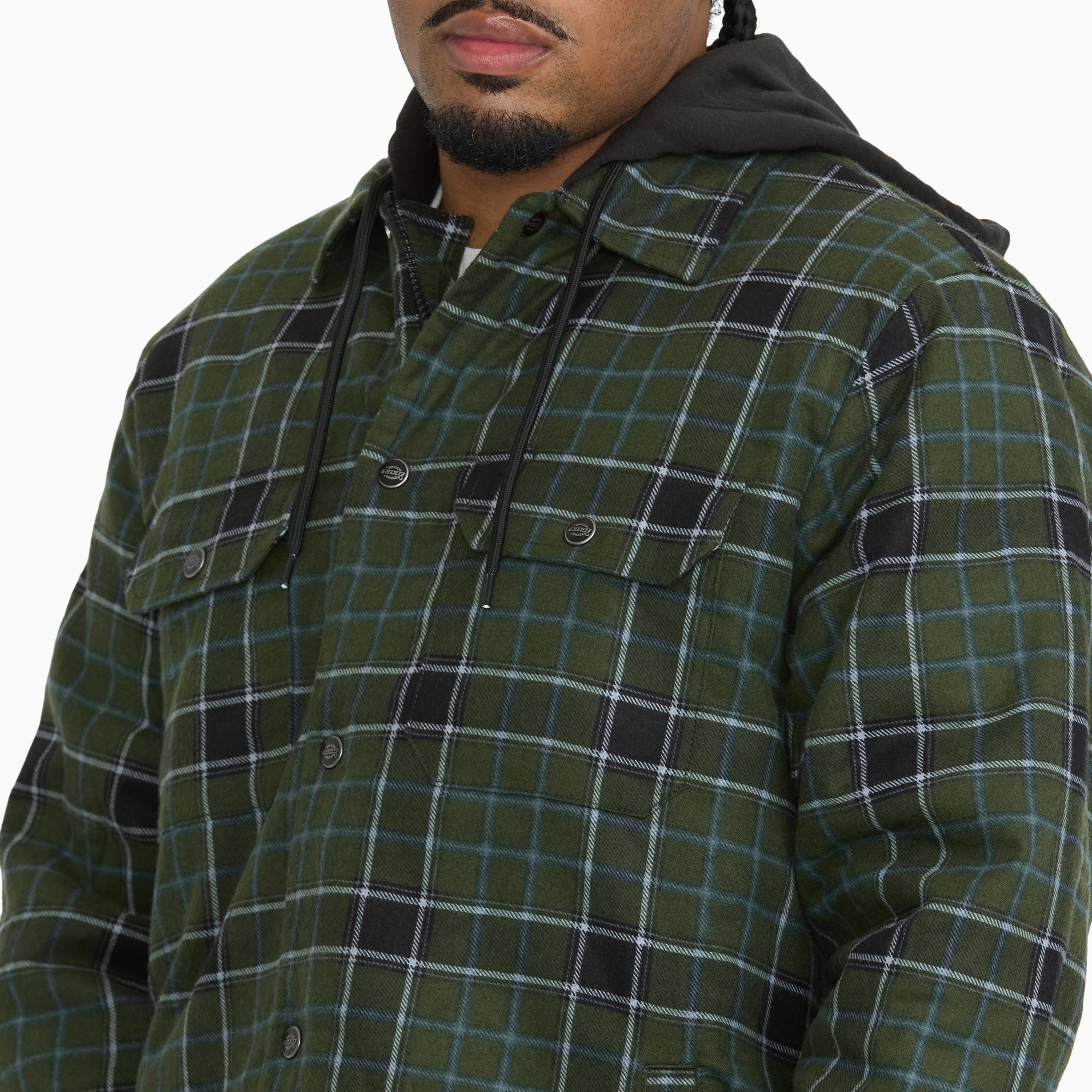 Insulated Plaid Hooded Shirt Jacket - Image 5