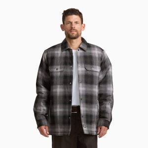 Insulated Plaid Shirt Jacket