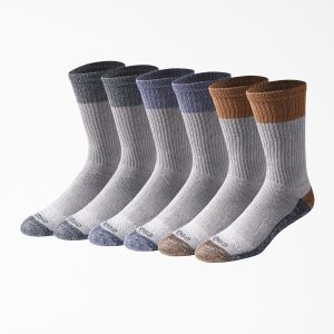 Moisture Control Crew Work Socks. Size 6-12. 6-Pack