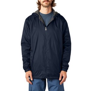 Fleece Lined Nylon Hooded Jacket