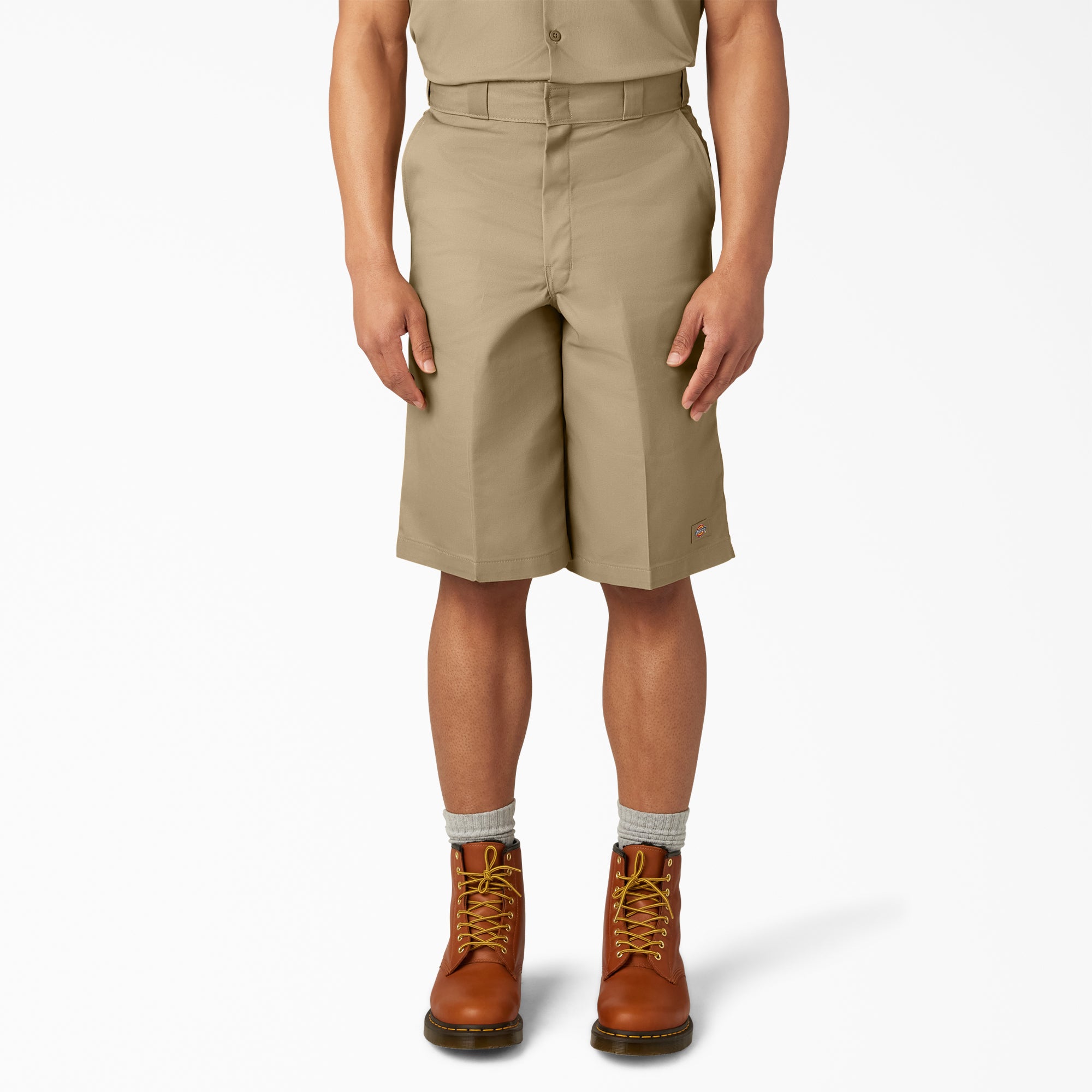 Loose Fit Flat Front Work Shorts. 13