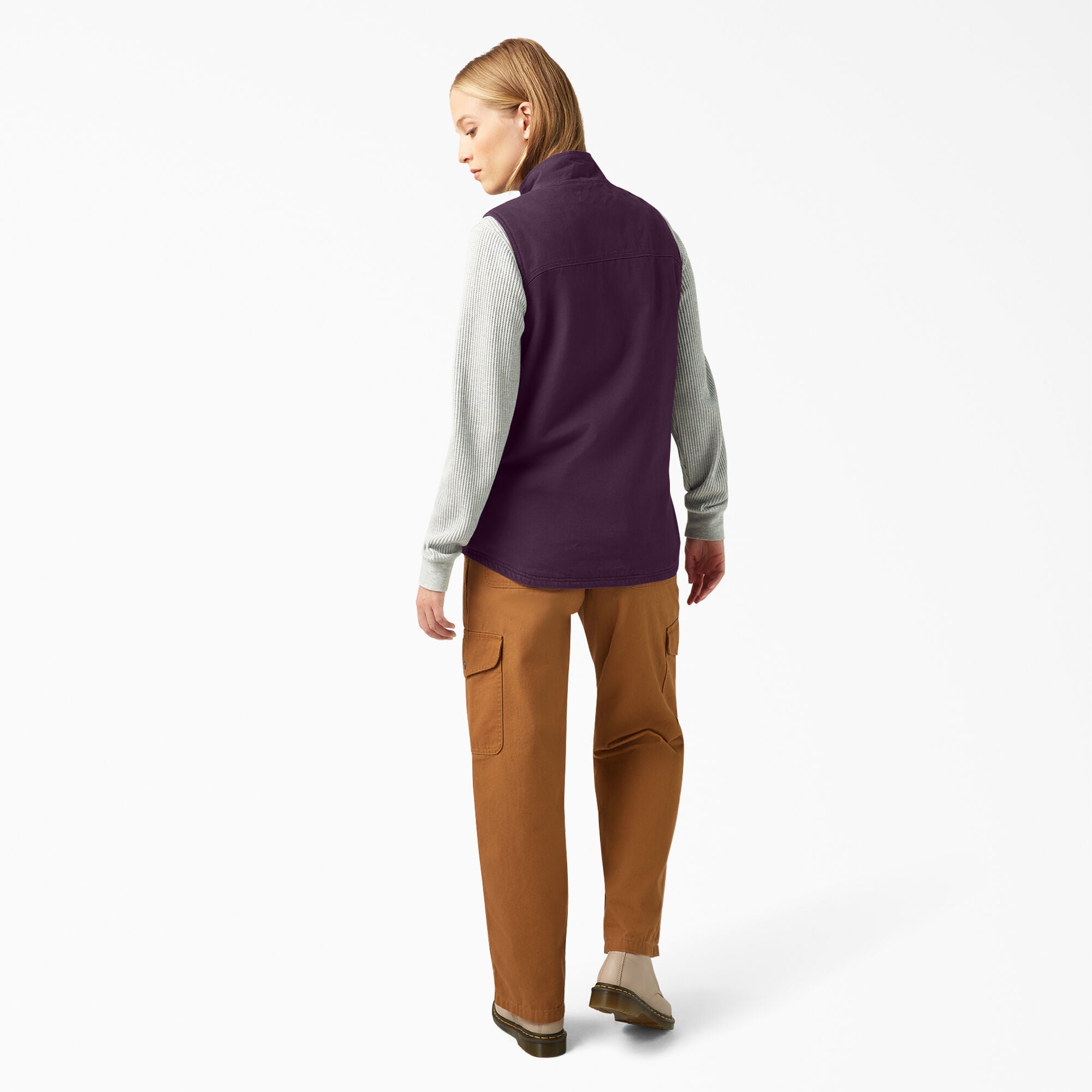 Women's Fleece Lined Duck Canvas Vest - Image 5