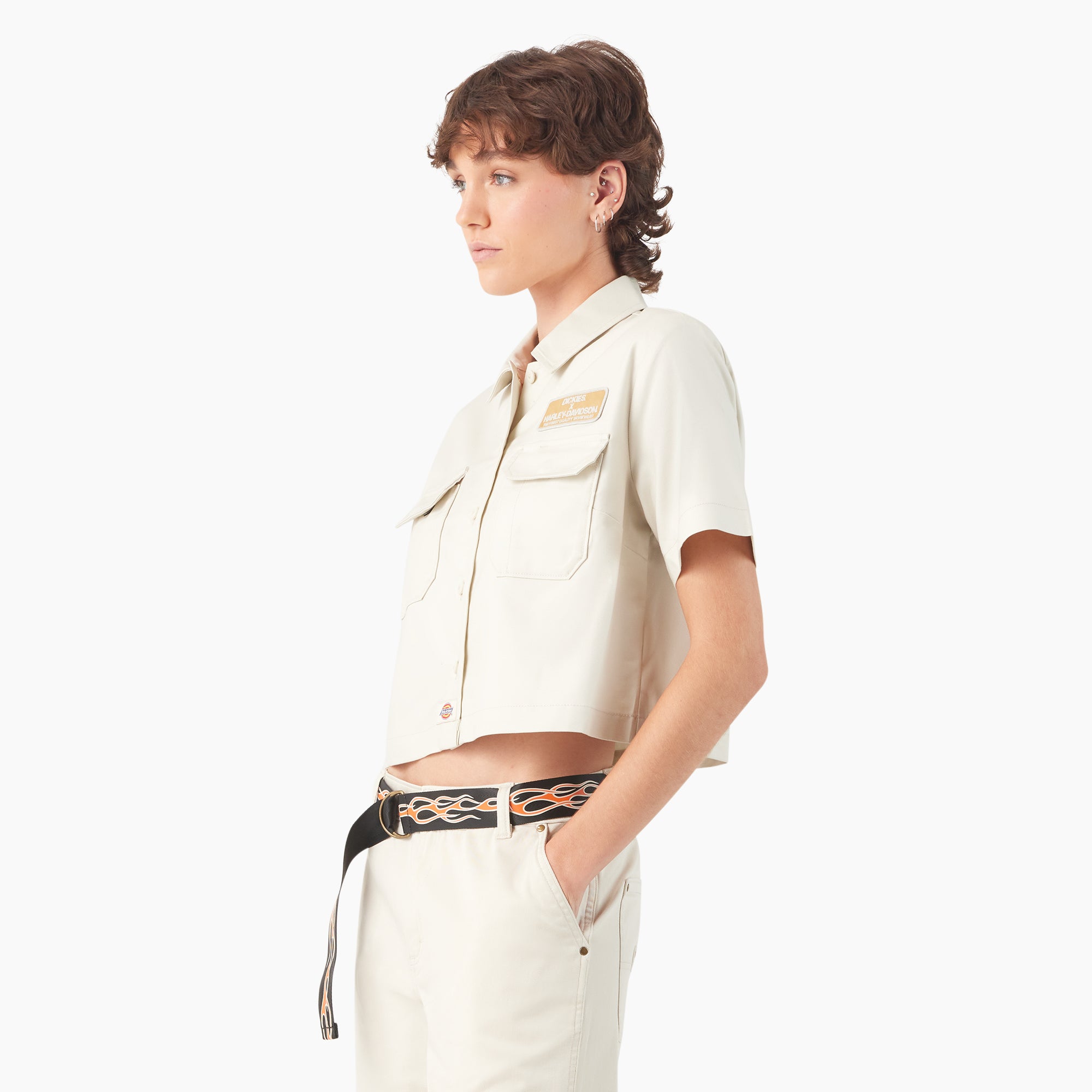 Dickies x Harley-Davidson Women's Eagle Cropped Work Shirt - Image 3