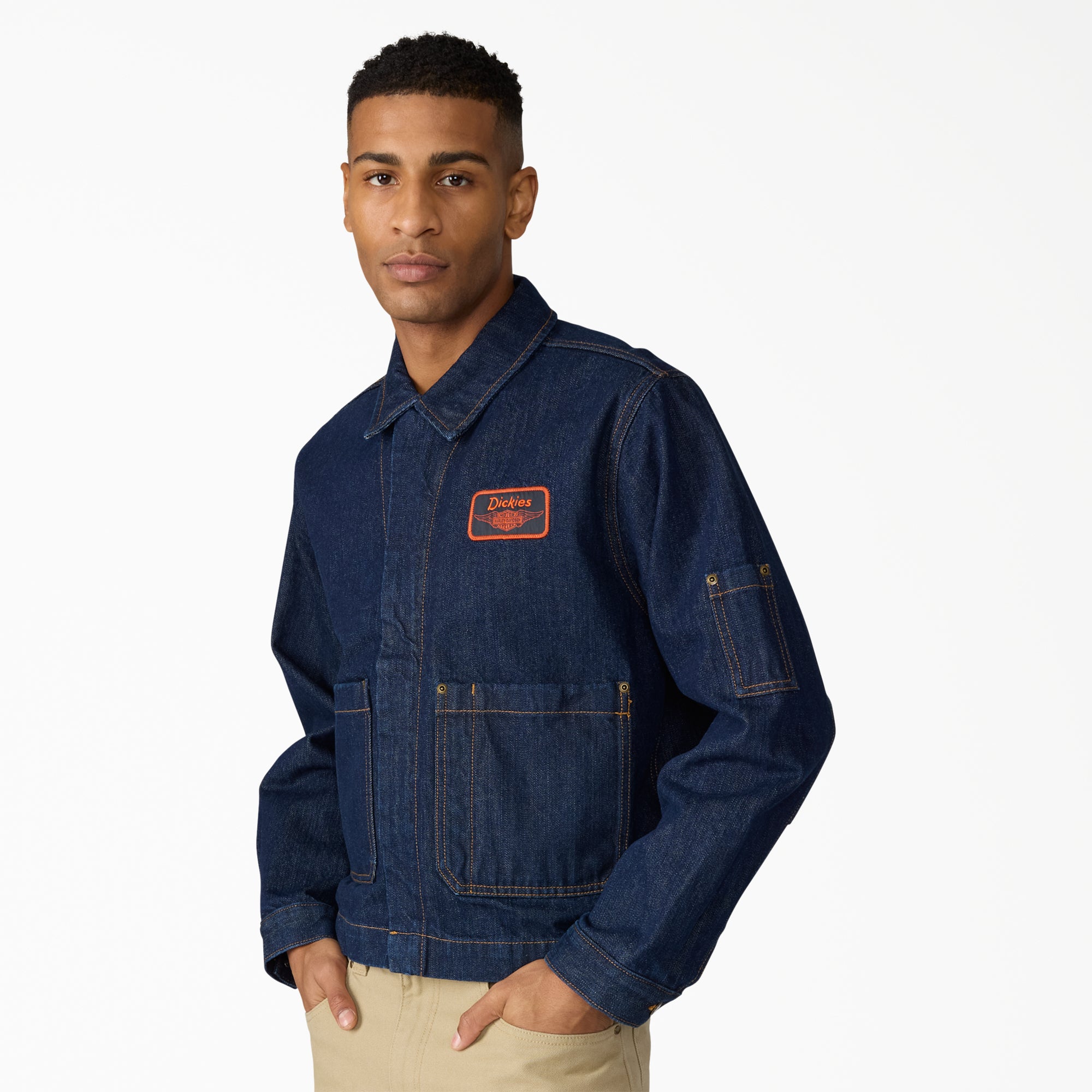 Dickies x Harley-Davidson® Boxy Fit Embroidered Denim Jacket - Image 3