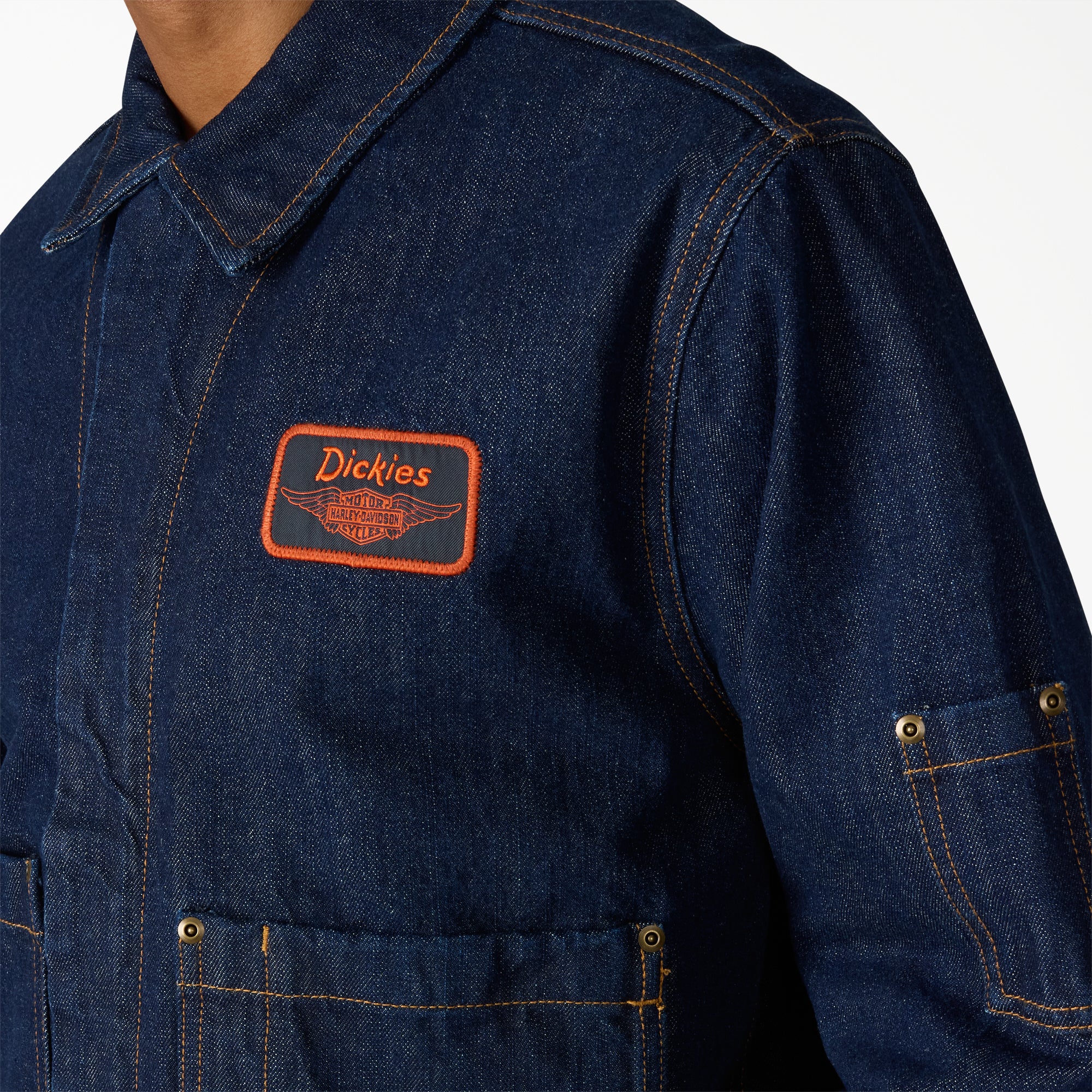 Dickies x Harley-Davidson® Boxy Fit Embroidered Denim Jacket - Image 6