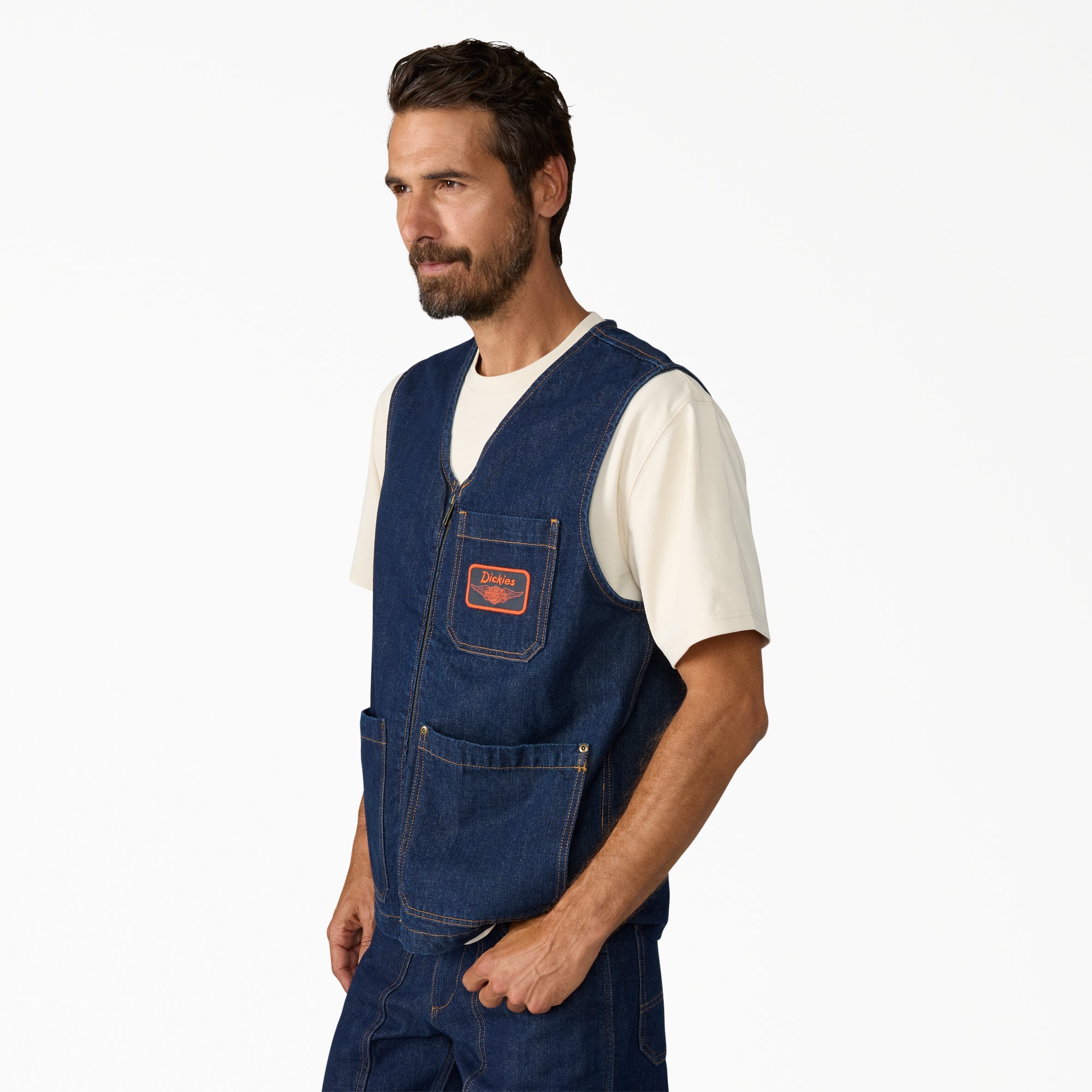 Dickies x Harley-Davidson® Denim Zip-Up Vest - Image 3