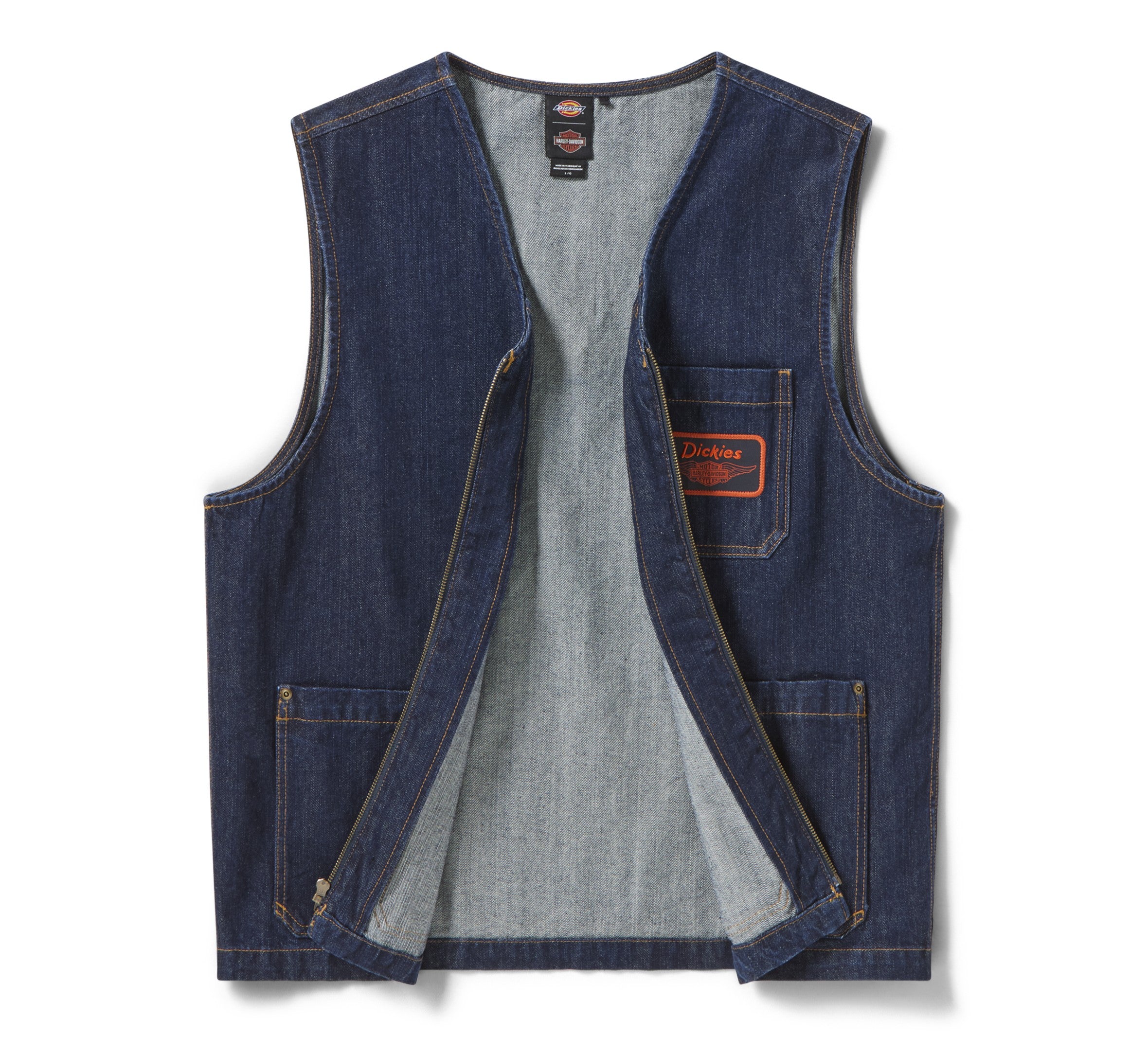 Dickies x Harley-Davidson® Denim Zip-Up Vest - Image 9