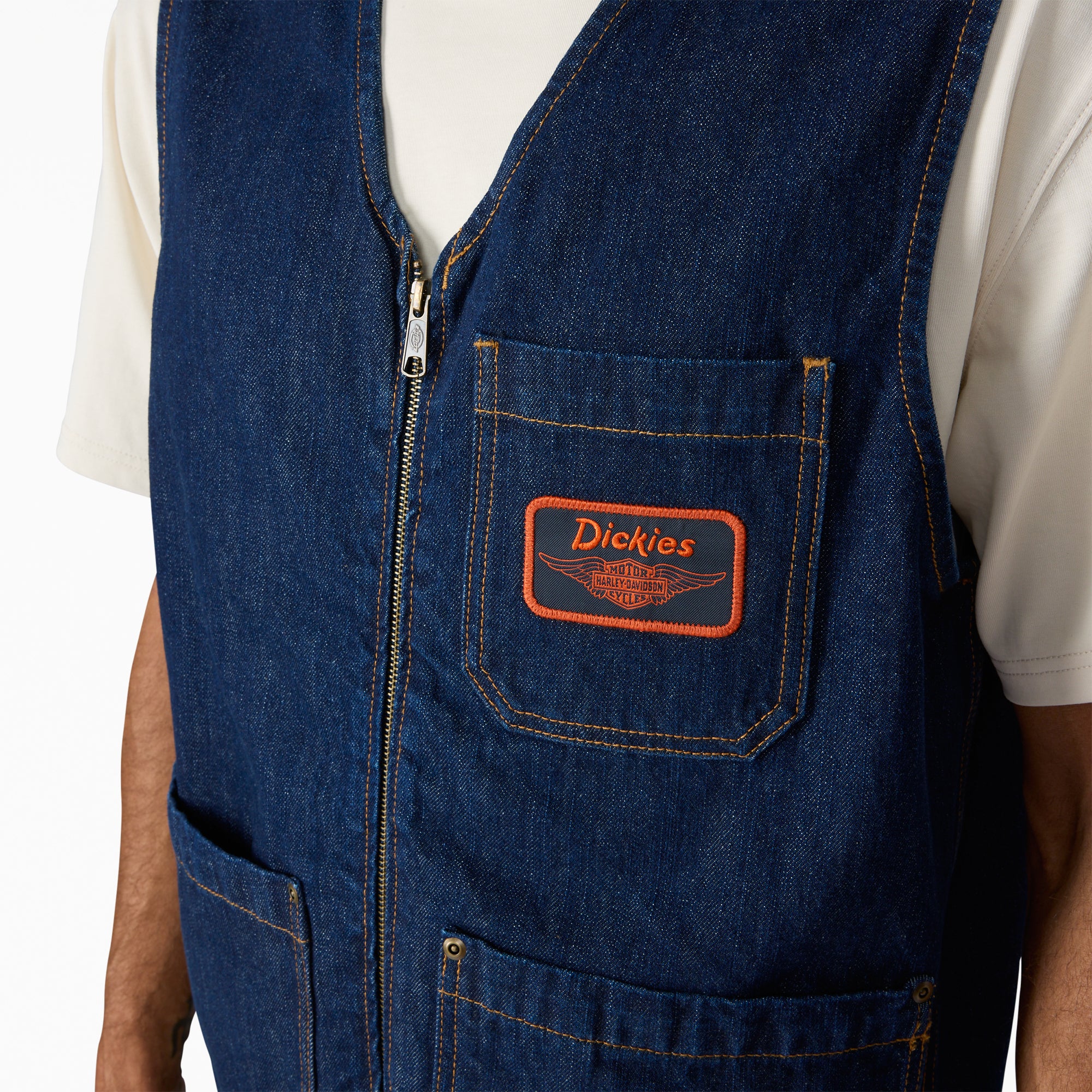 Dickies x Harley-Davidson® Denim Zip-Up Vest - Image 5