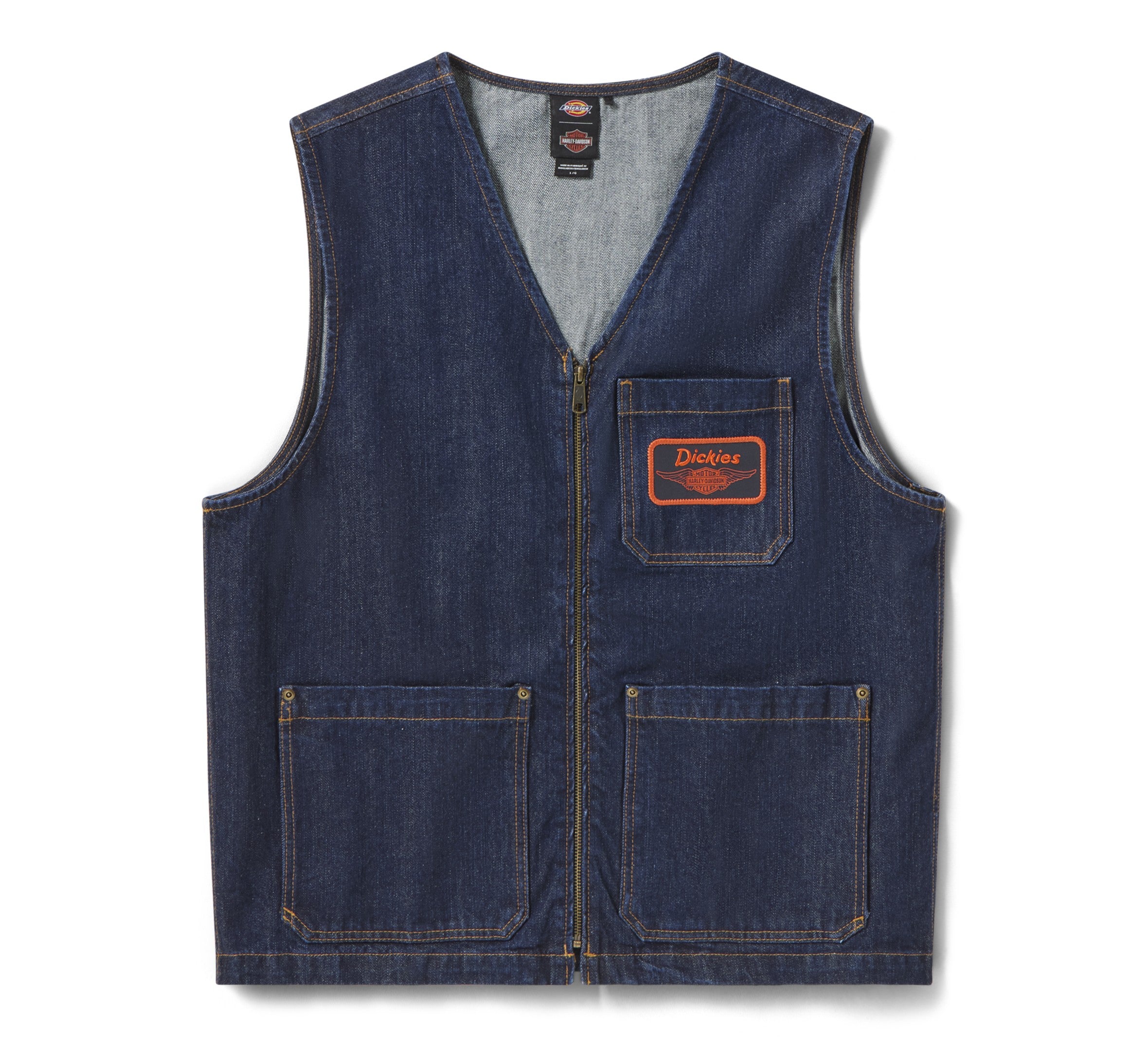 Dickies x Harley-Davidson® Denim Zip-Up Vest - Image 7