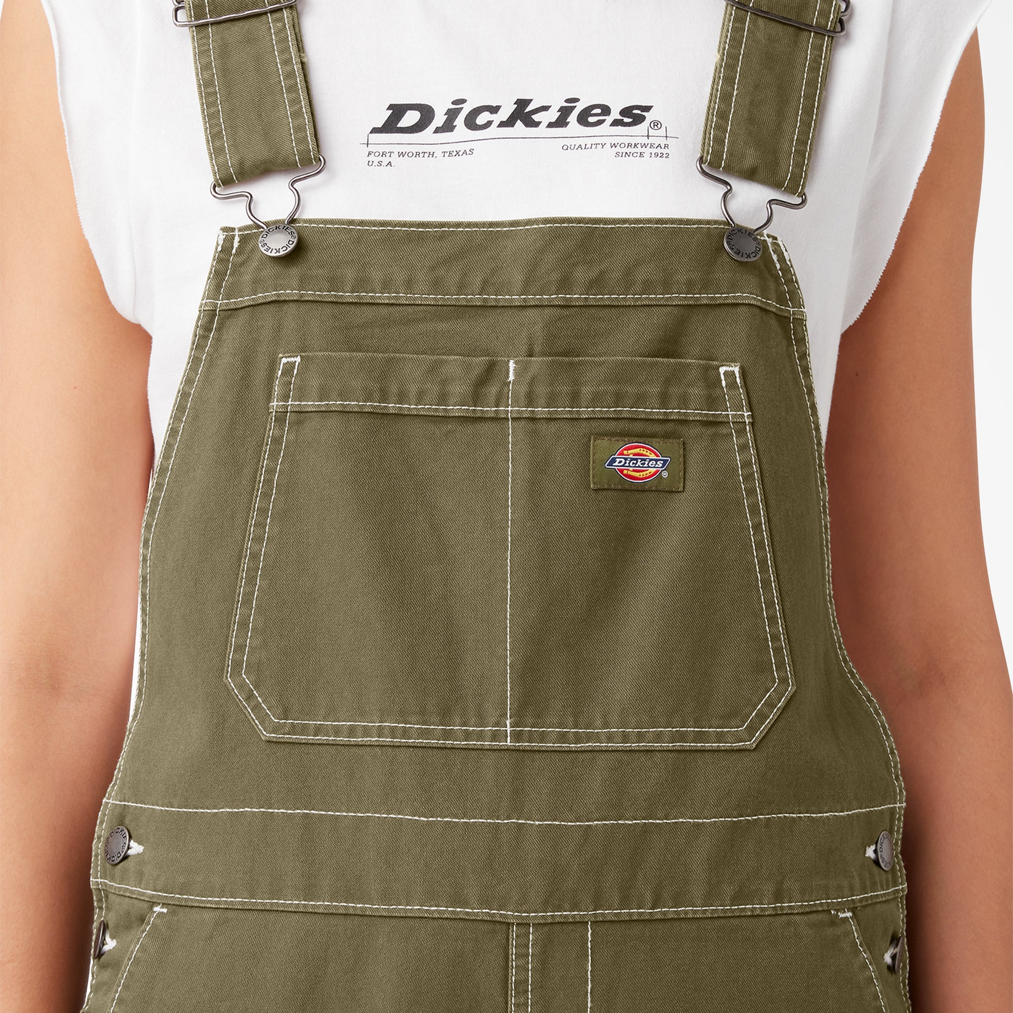 Women's Cropped Carpenter Bib Overalls - Image 5