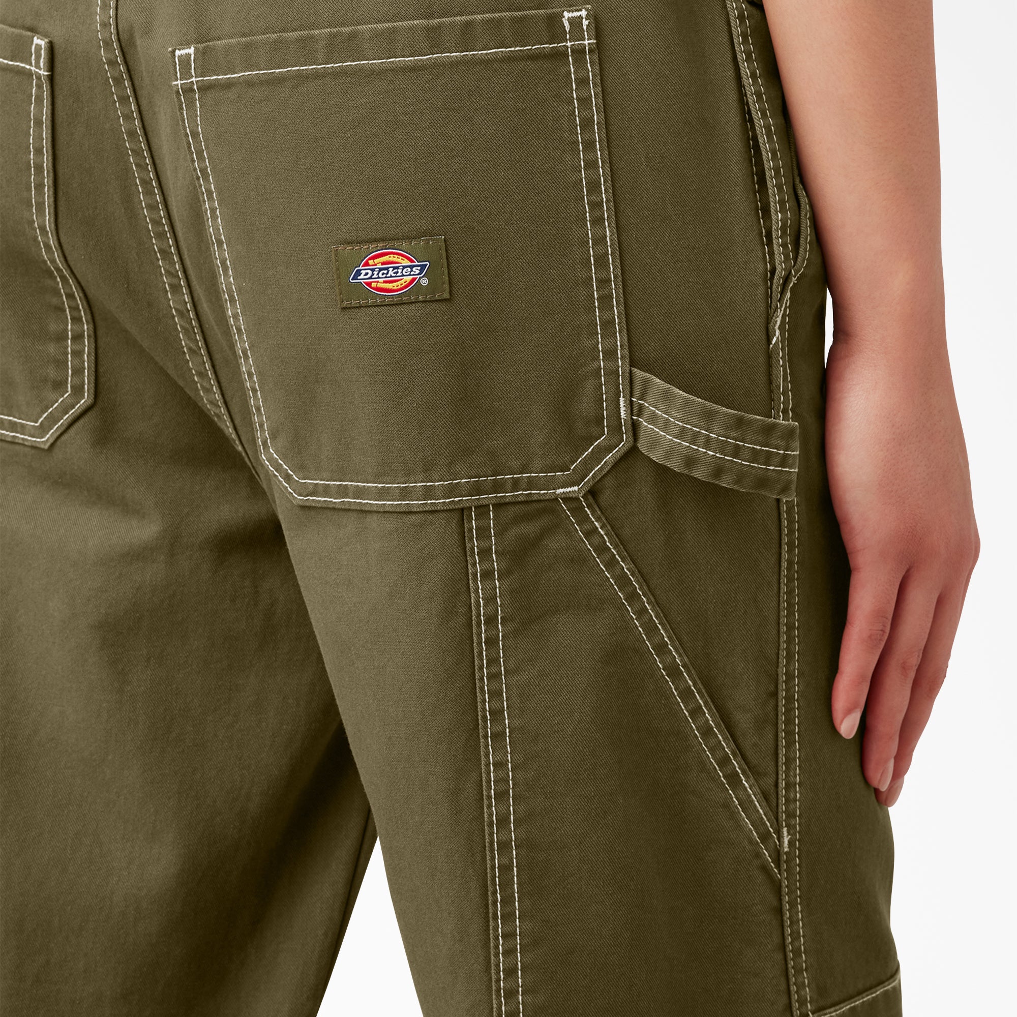 Women's Cropped Carpenter Bib Overalls - Image 6