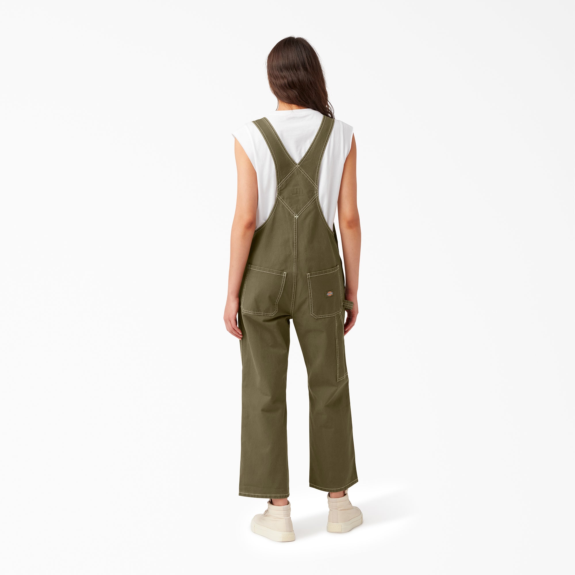 Women's Cropped Carpenter Bib Overalls - Image 2