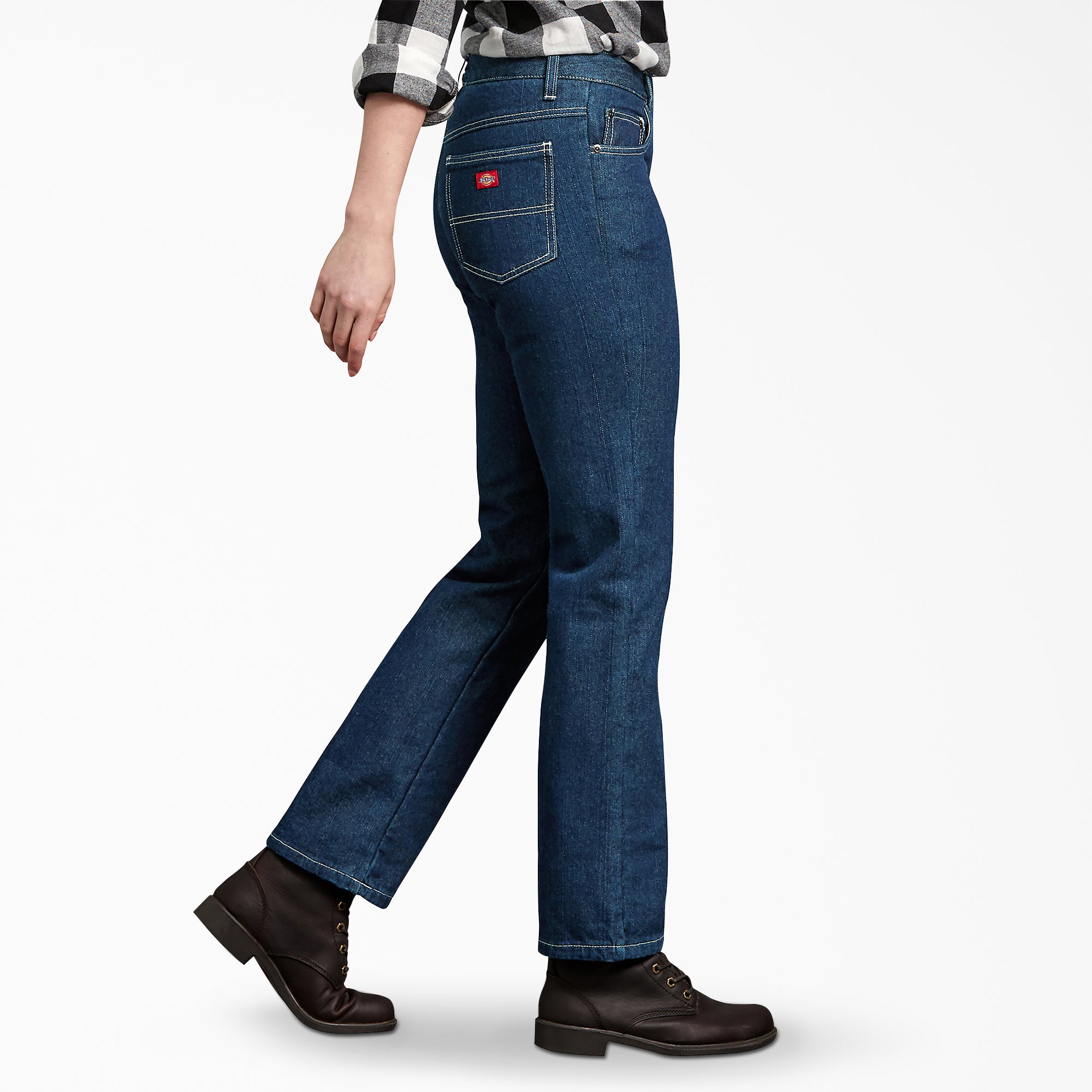 Women's Denim Flannel Lined Relaxed Fit Jeans - Image 3