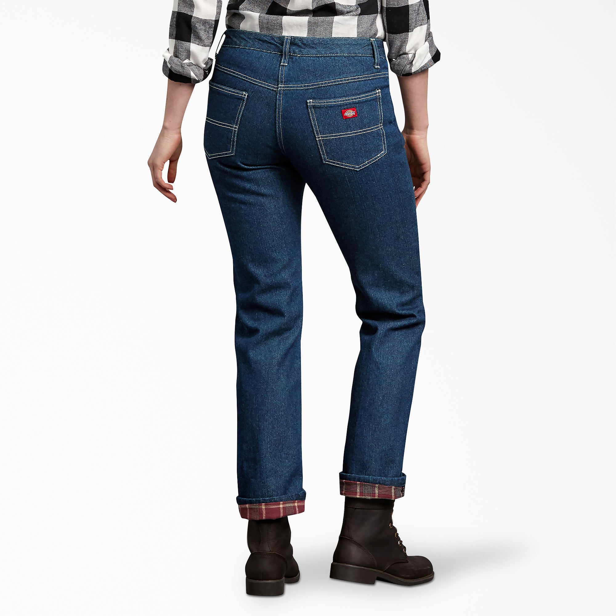 Women's Denim Flannel Lined Relaxed Fit Jeans - Image 6