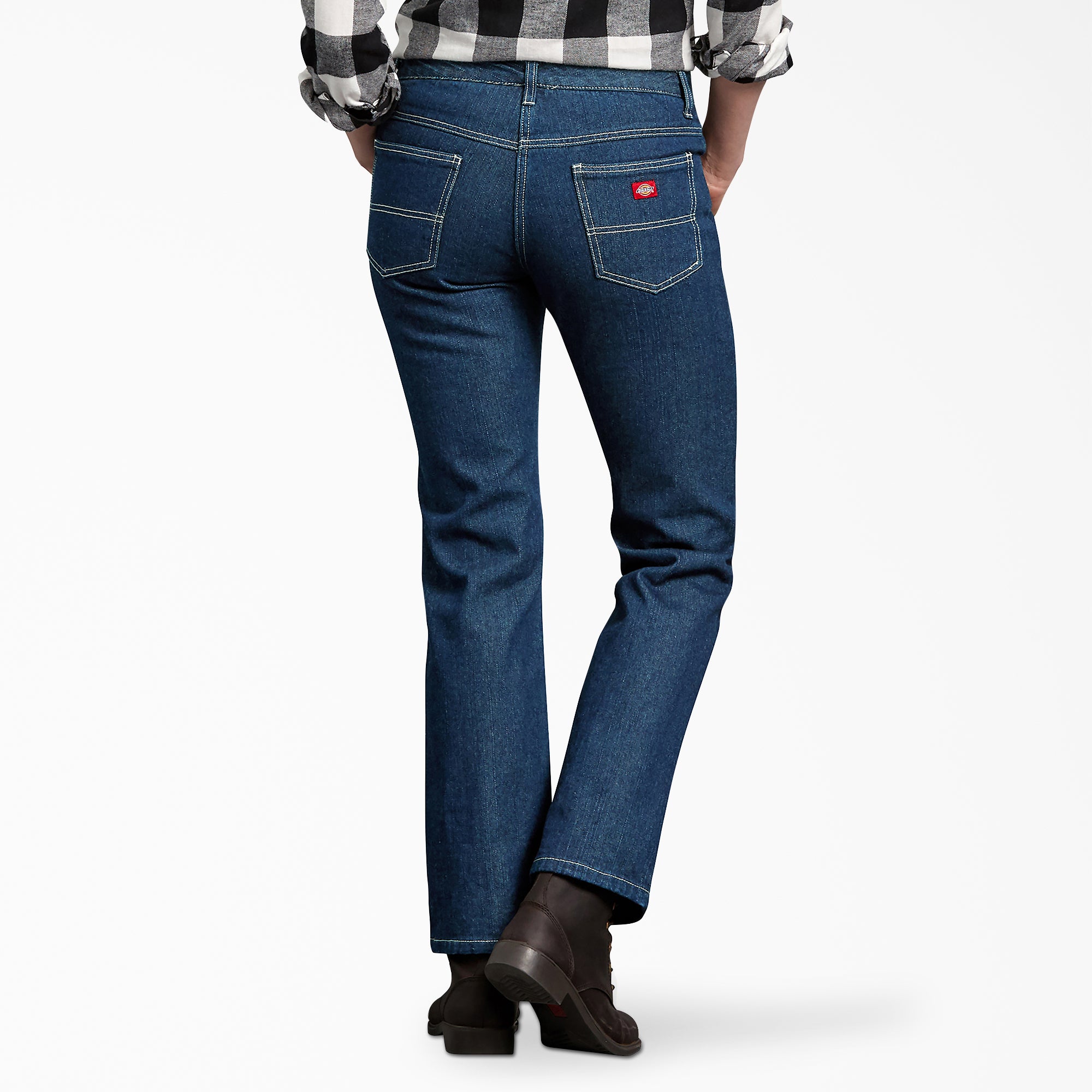 Women's Denim Flannel Lined Relaxed Fit Jeans - Image 2