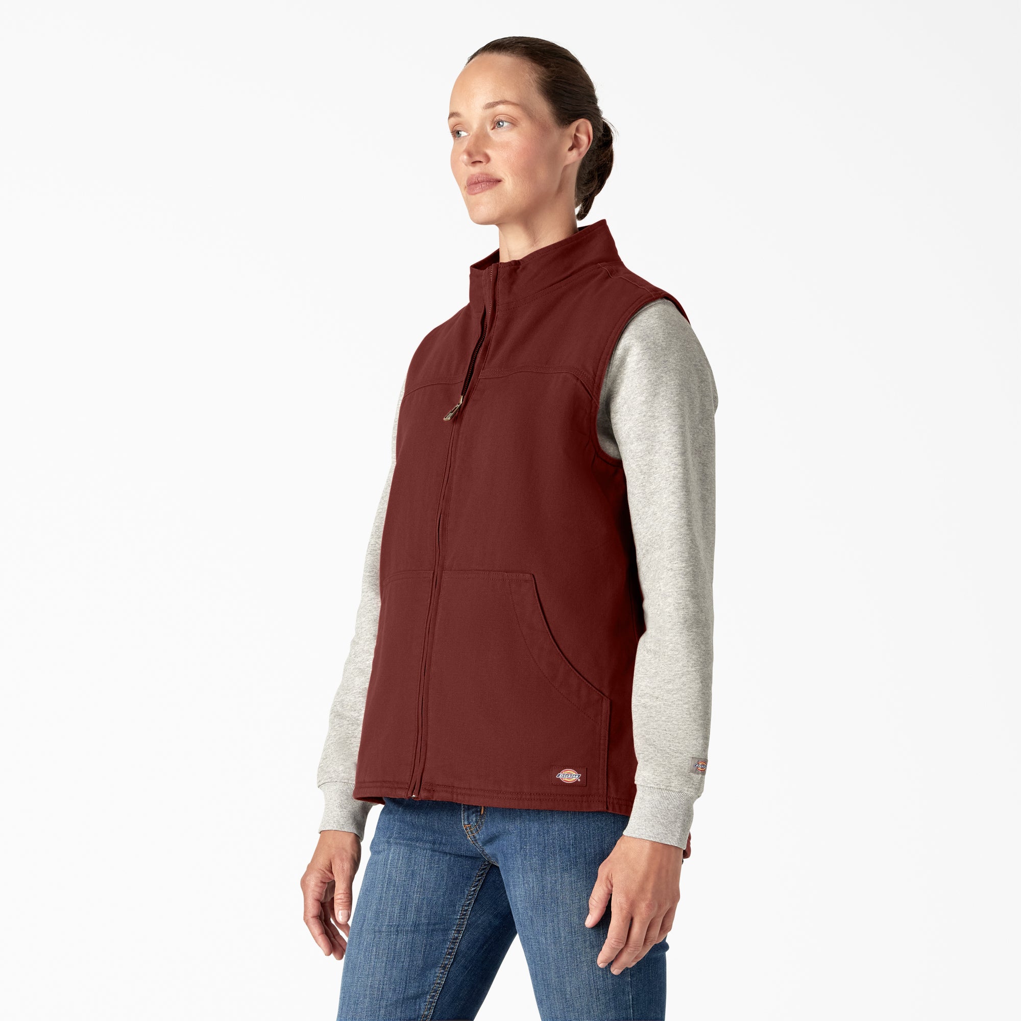 Women's Fleece Lined Duck Canvas Vest - Image 3