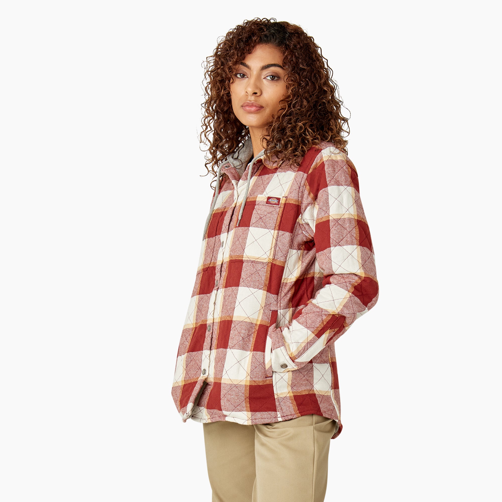 Women's Flannel Hooded Shirt Jacket - Image 3