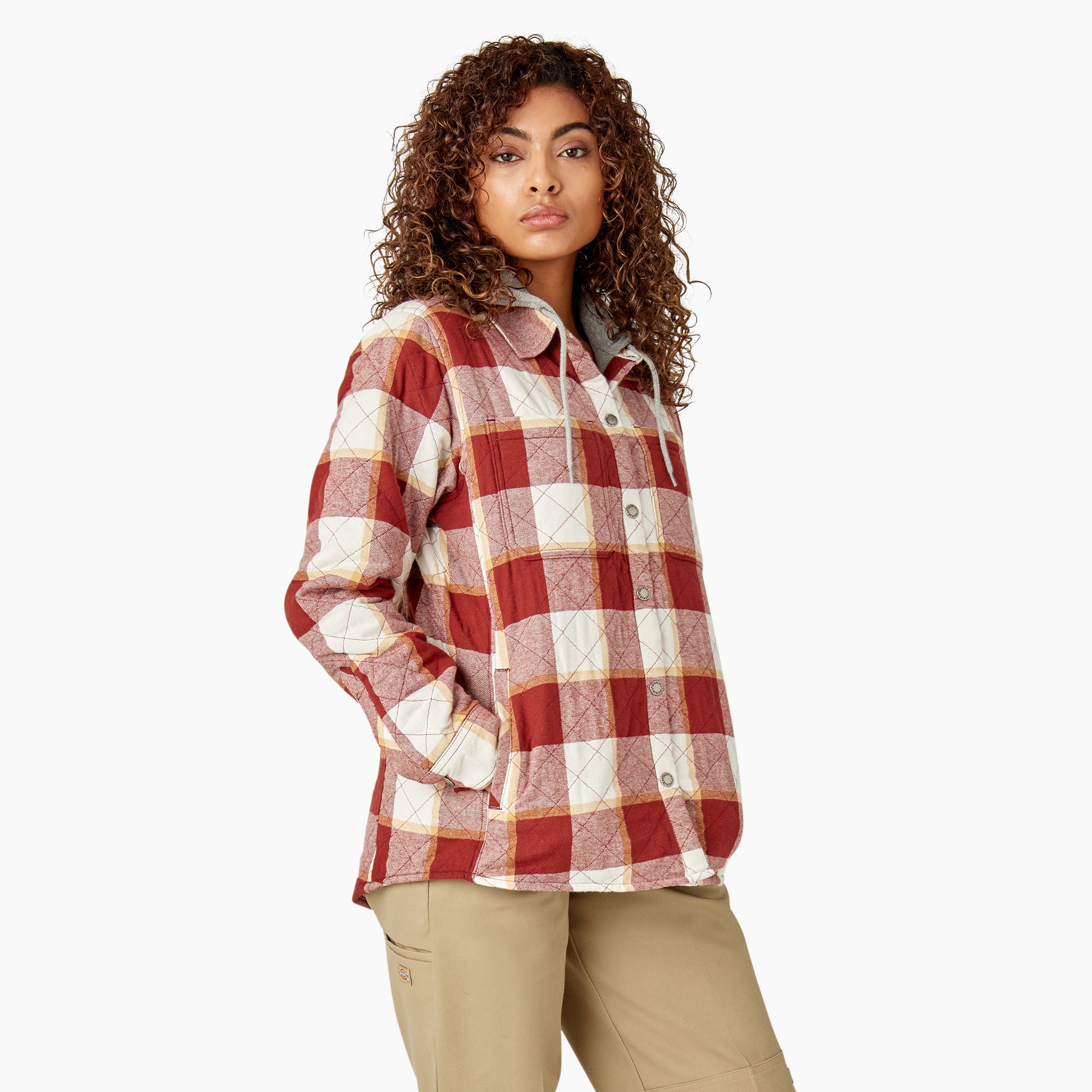 Women's Flannel Hooded Shirt Jacket - Image 4