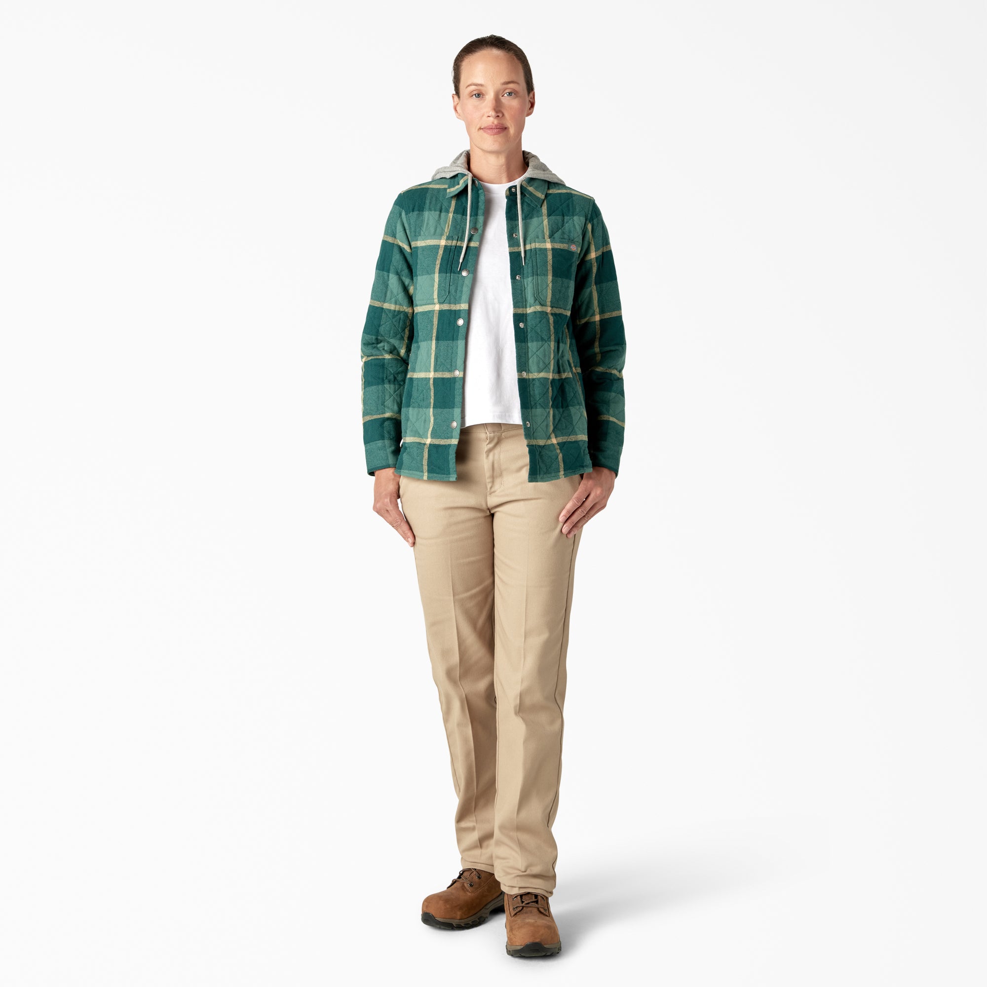 Women's Flannel Hooded Shirt Jacket - Image 4
