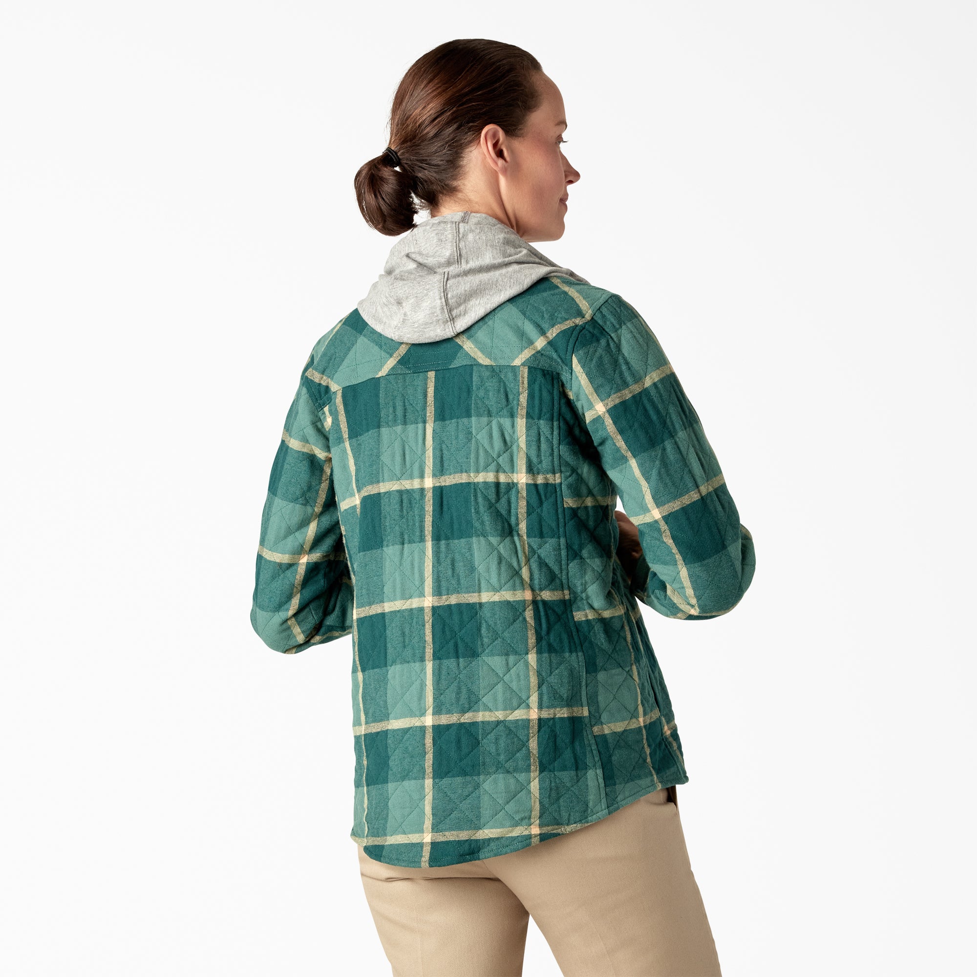 Women's Flannel Hooded Shirt Jacket - Image 2