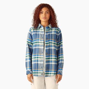 Women's Plaid Flannel Long Sleeve Shirt