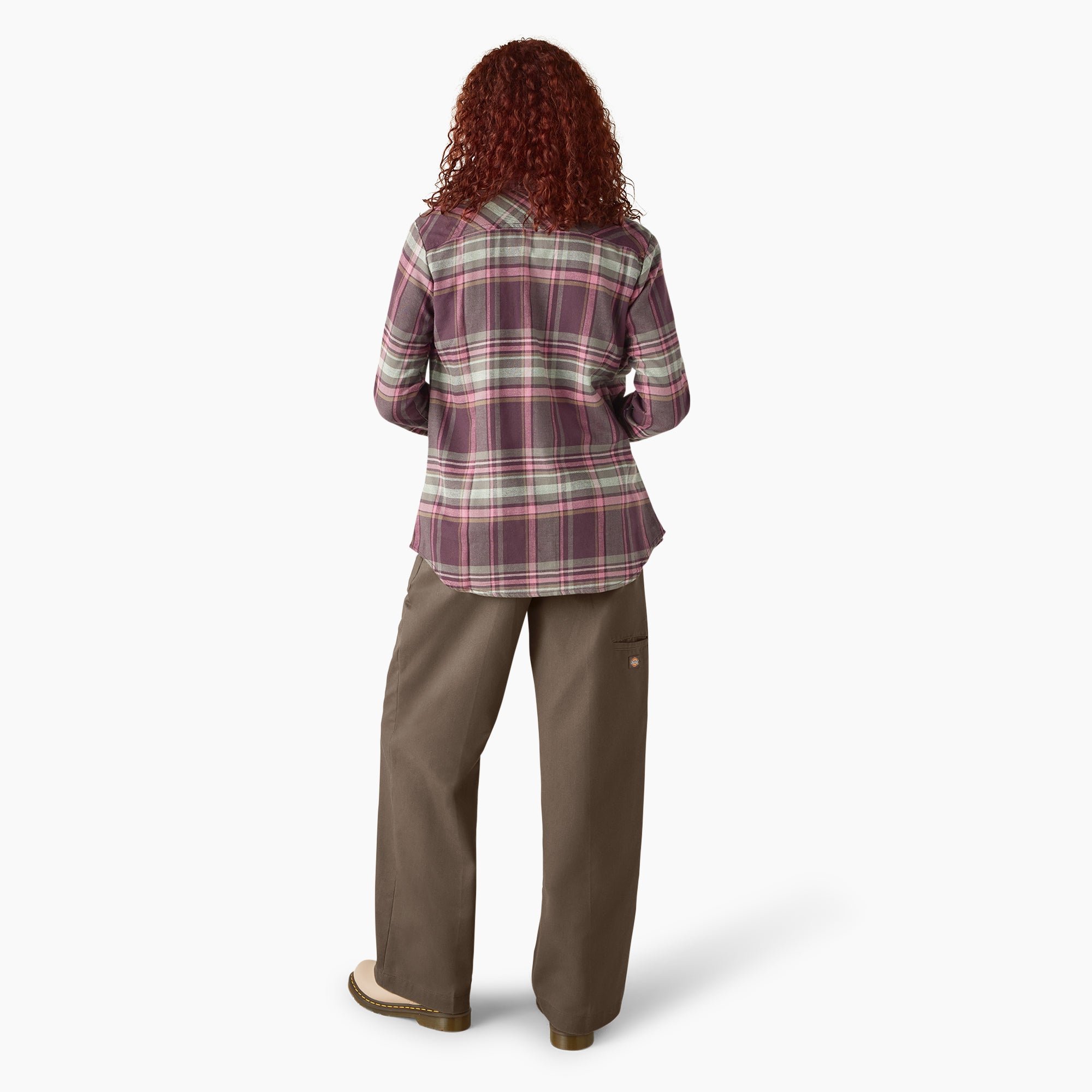Women's Plaid Flannel Long Sleeve Shirt - Image 5