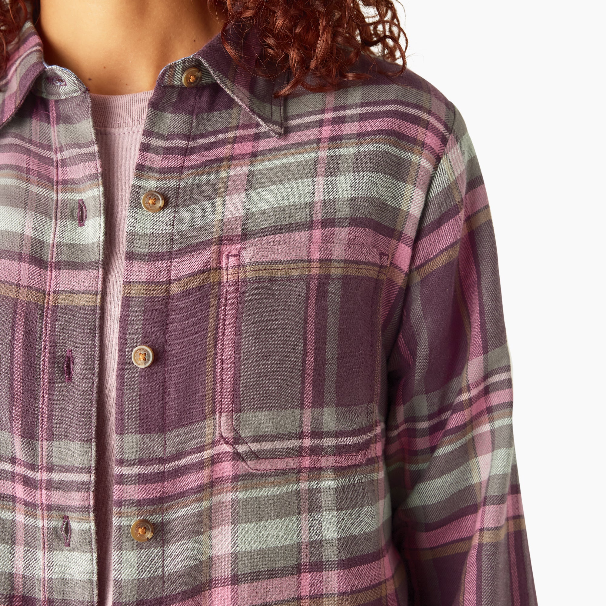 Women's Plaid Flannel Long Sleeve Shirt - Image 6