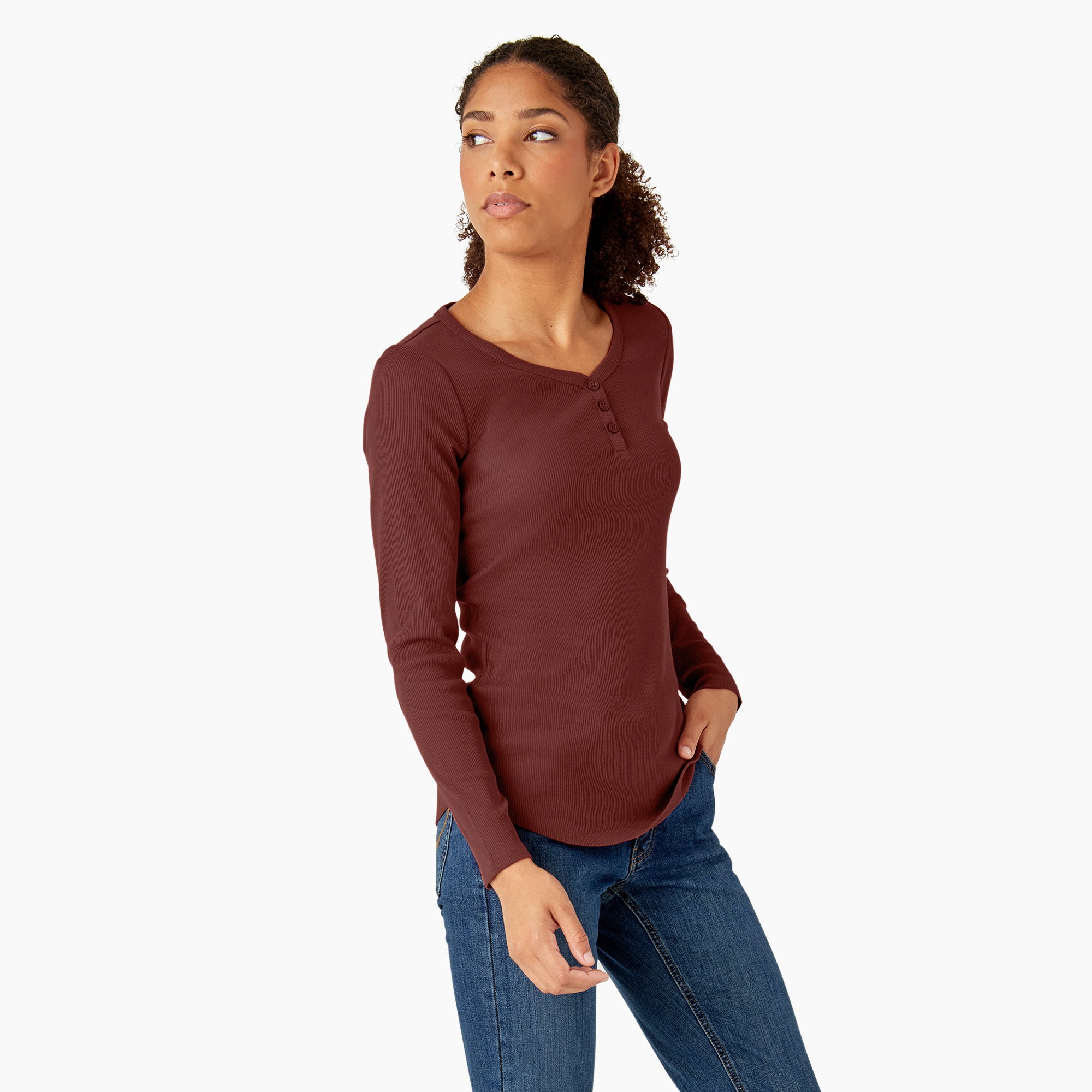 Women's Henley Long Sleeve Shirt - Image 4