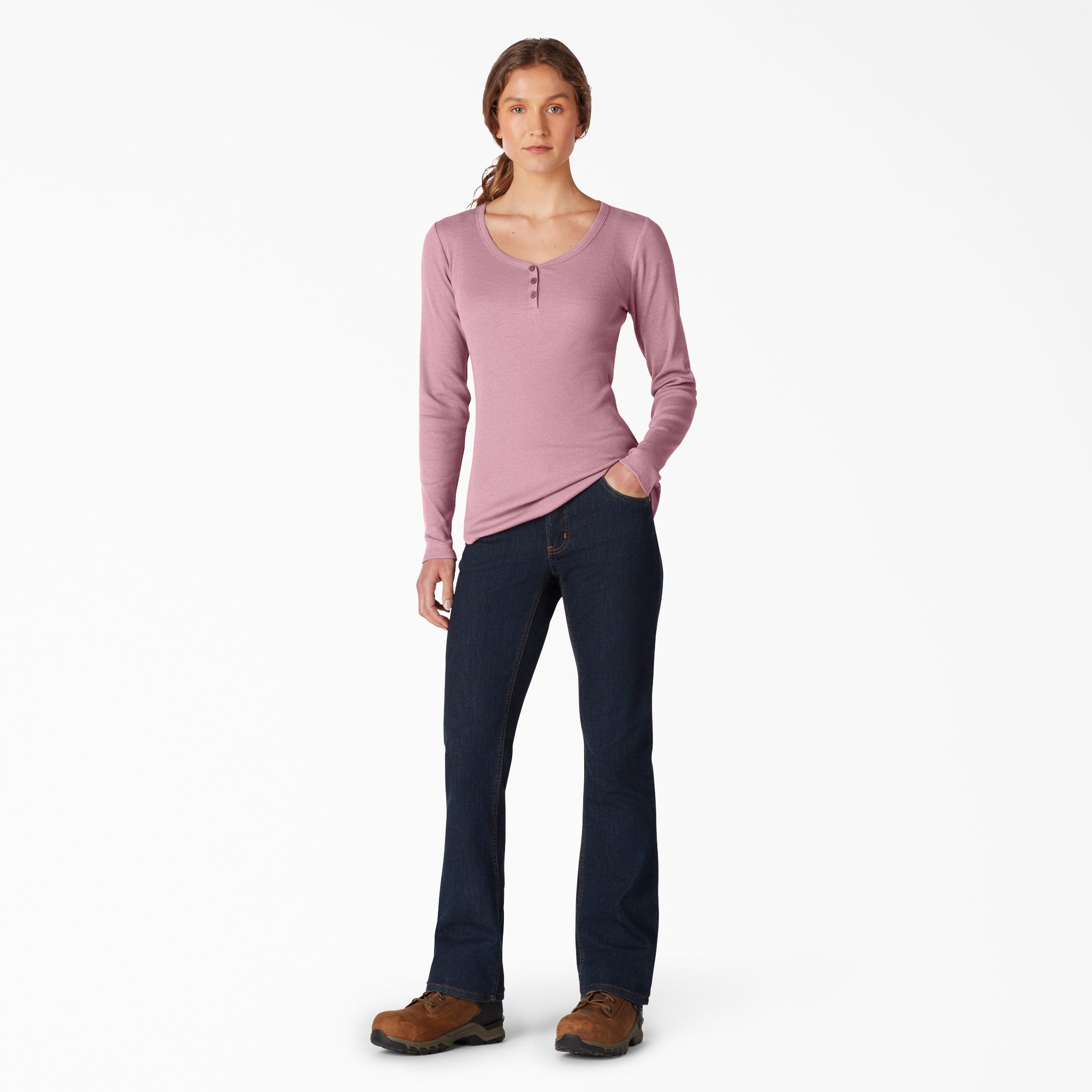 Women's Henley Long Sleeve Shirt - Image 4