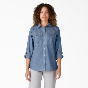 Women's Chambray Roll-Tab Work Shirt