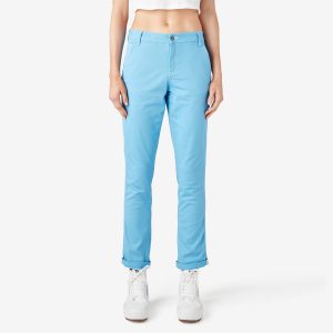 Women's Slim Straight Fit Roll Hem Carpenter Pants