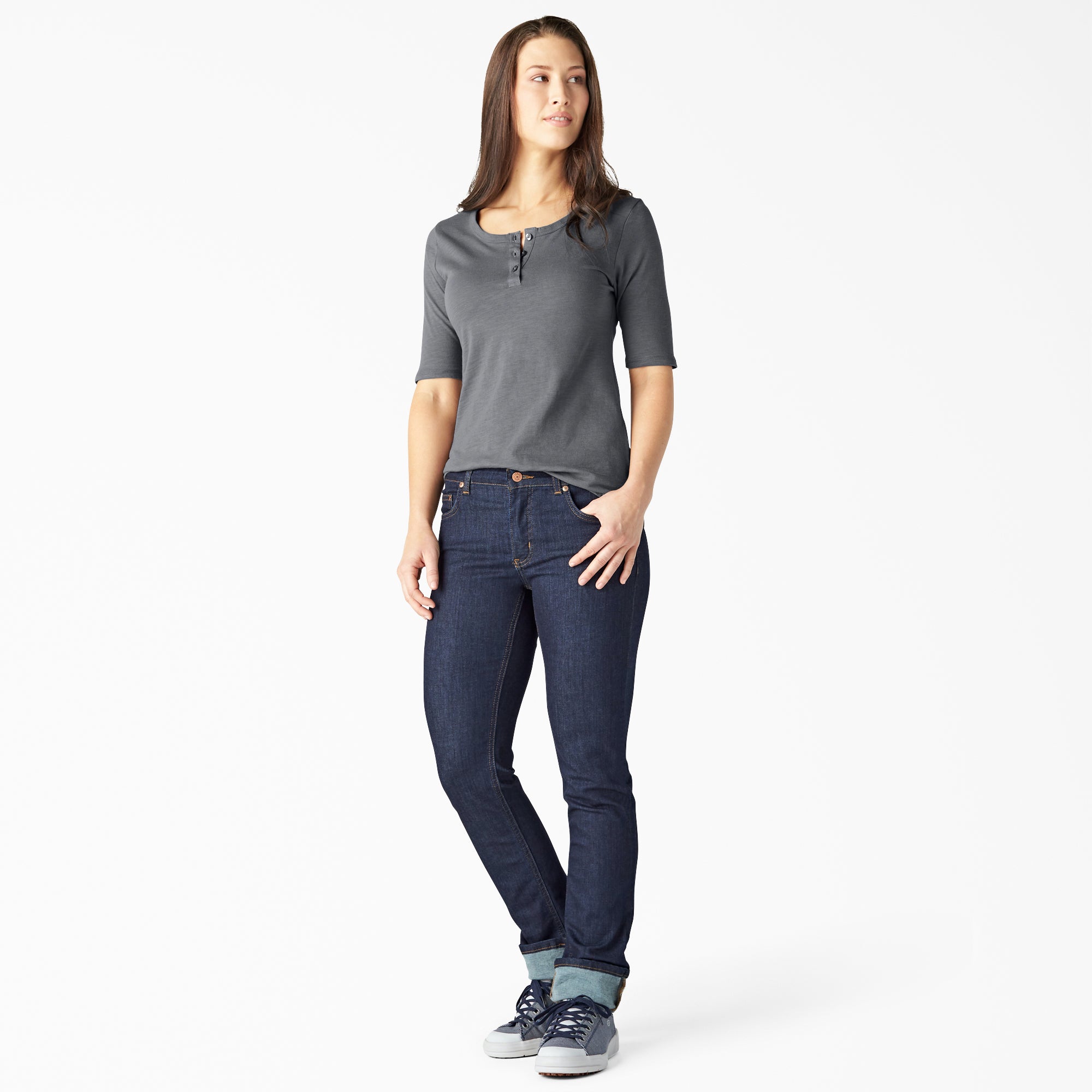 Women's Short Sleeve Henley Shirt - Image 3