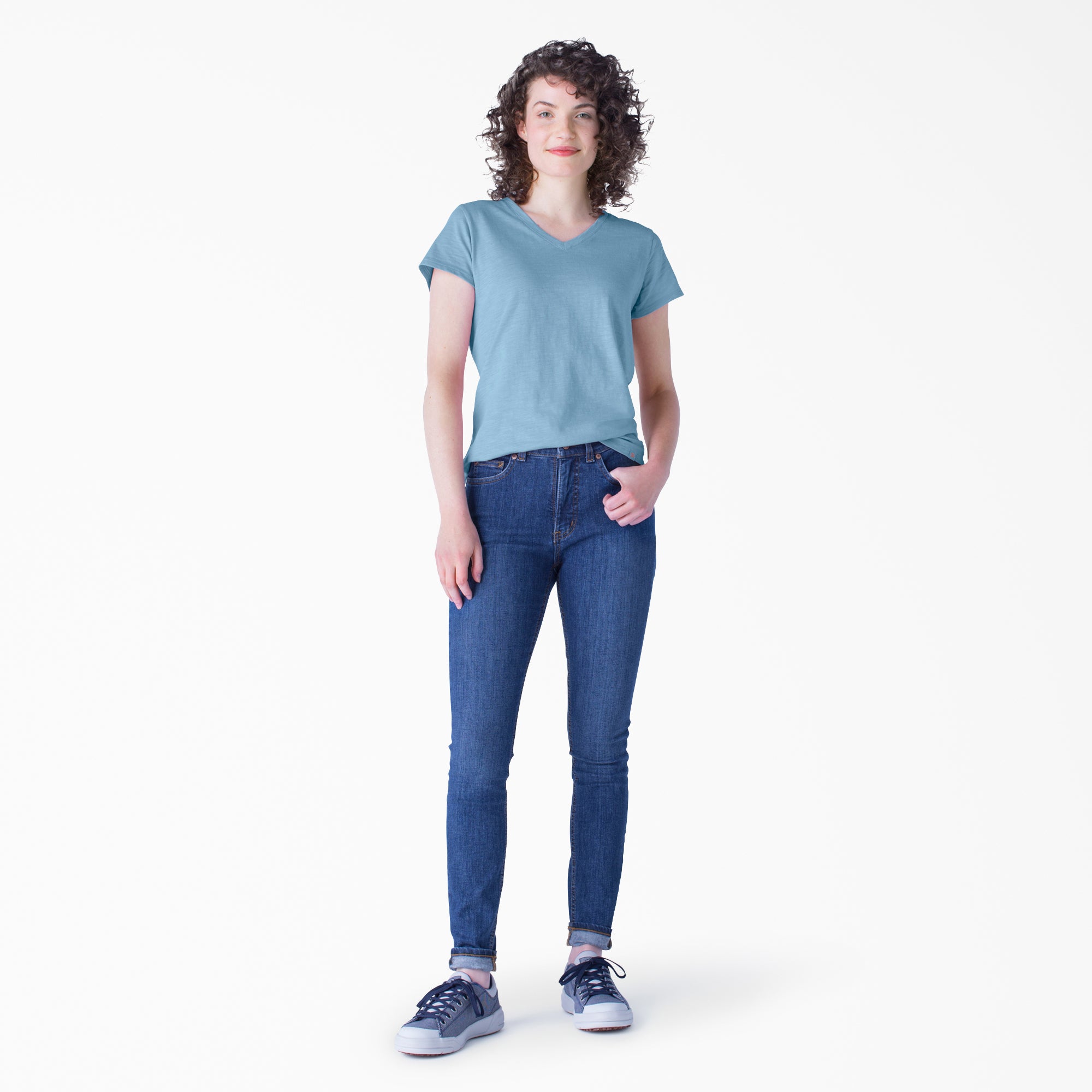 Women's Short Sleeve V-Neck T-Shirt - Image 3