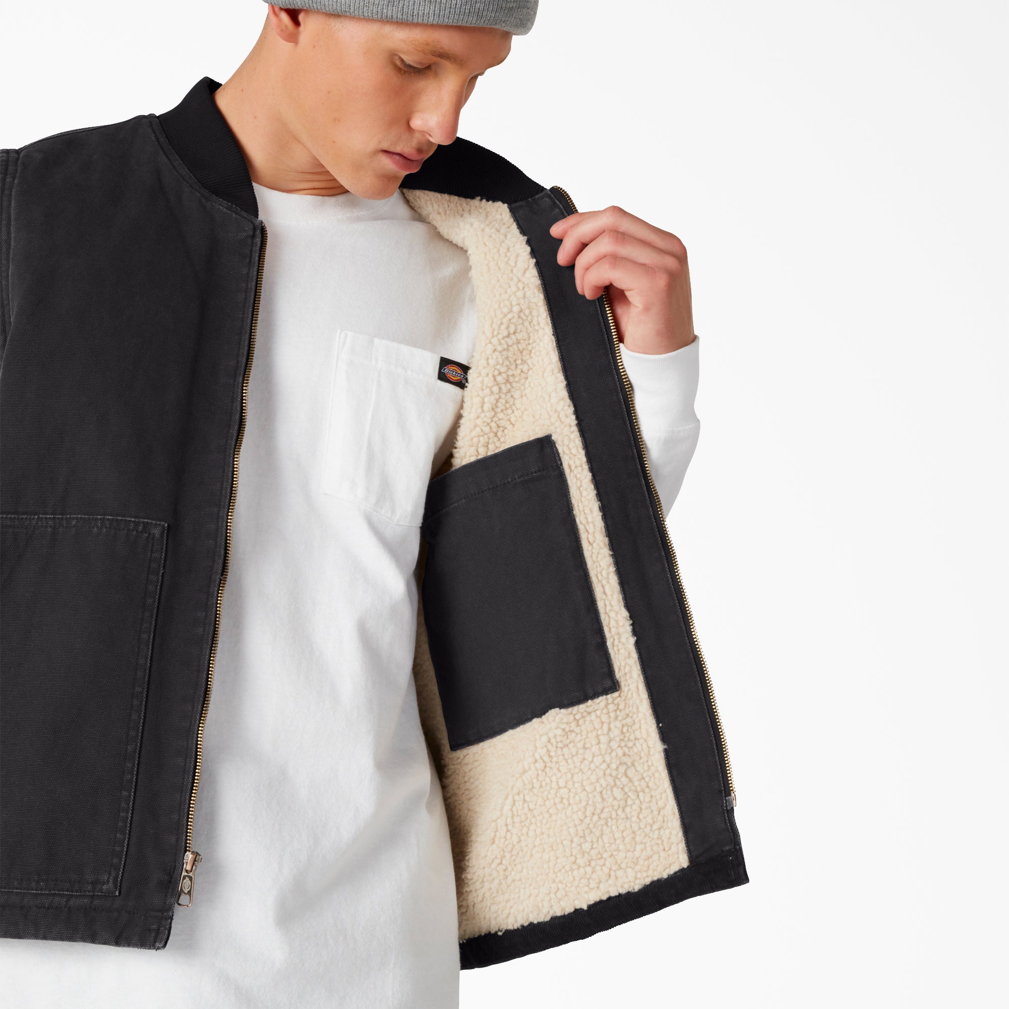 Stonewashed Duck High Pile Fleece Lined Vest - Image 5