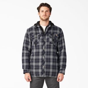 Flannel Hooded Shirt Jacket