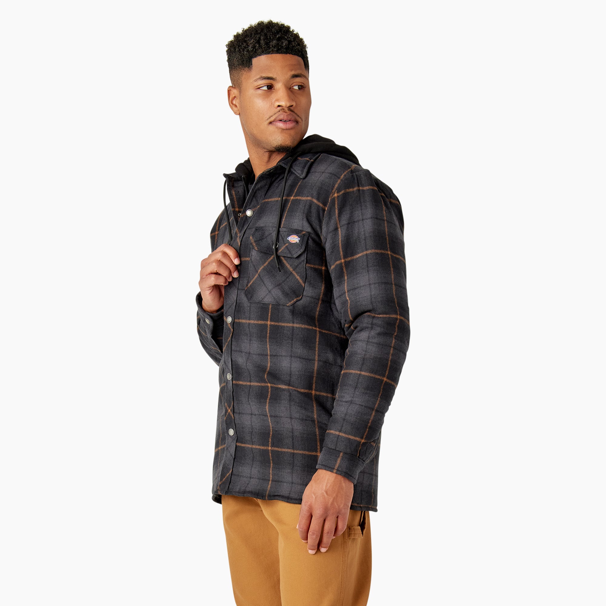 Water Repellent Flannel Hooded Shirt Jacket - Image 3