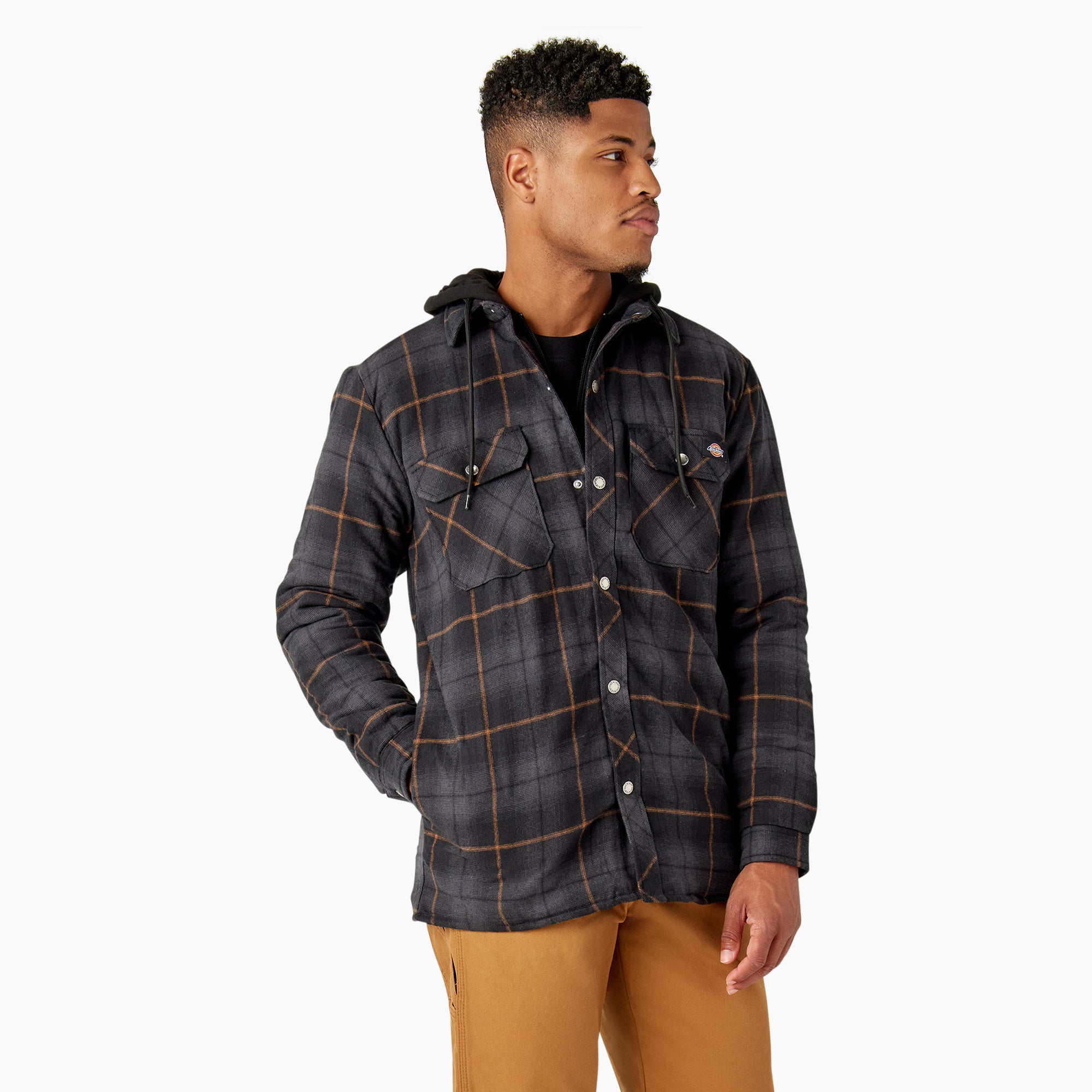 Water Repellent Flannel Hooded Shirt Jacket - Image 4