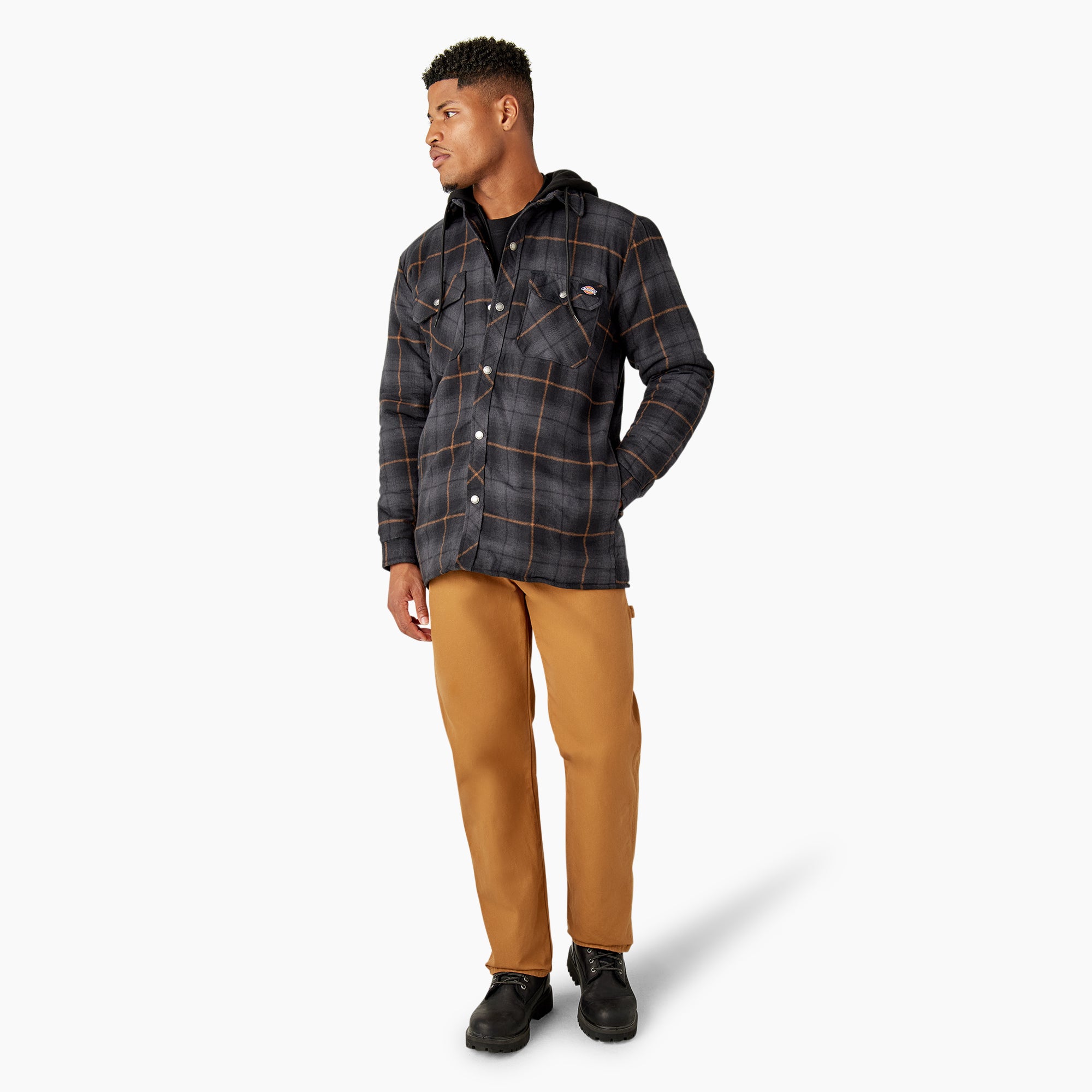 Water Repellent Flannel Hooded Shirt Jacket - Image 5