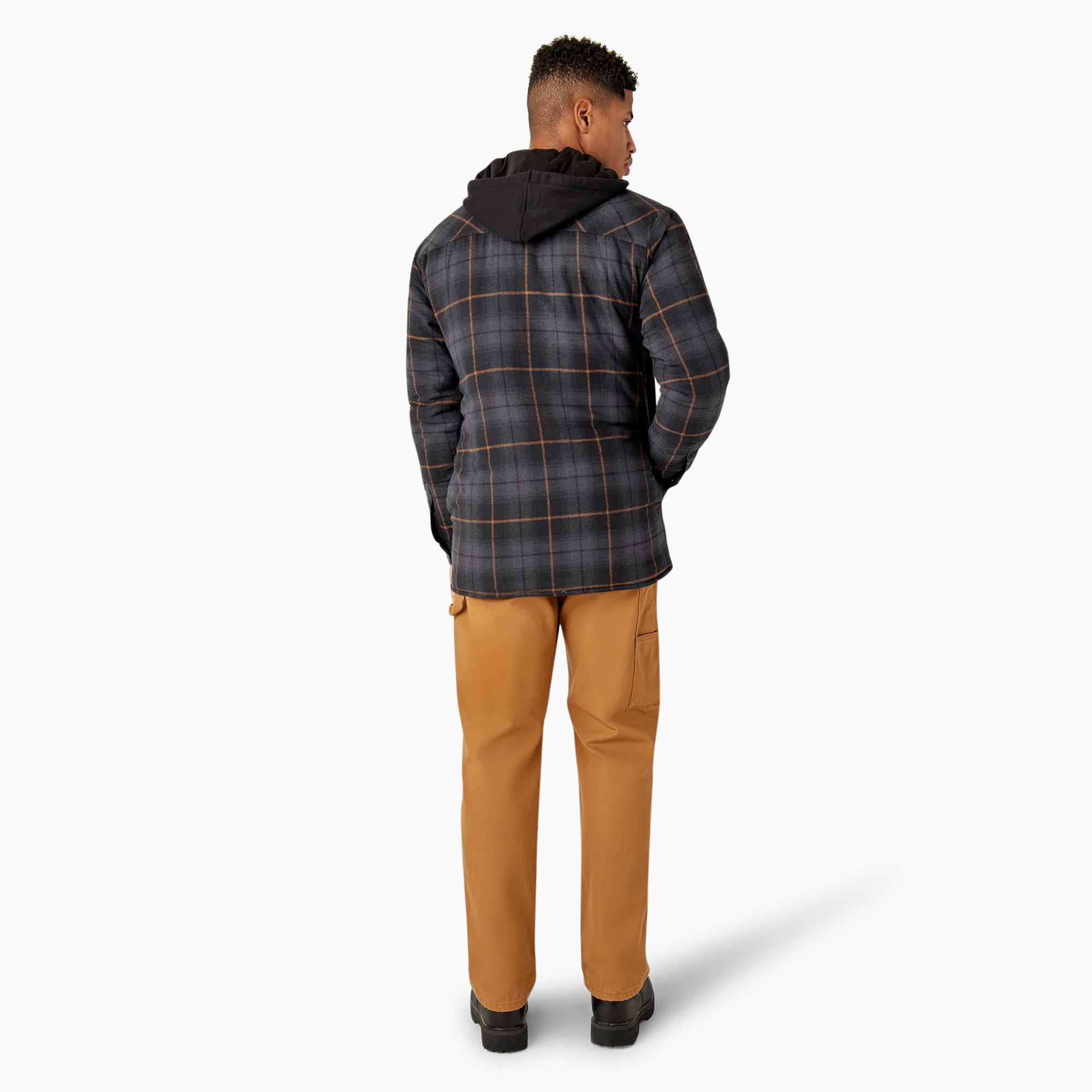 Water Repellent Flannel Hooded Shirt Jacket - Image 6