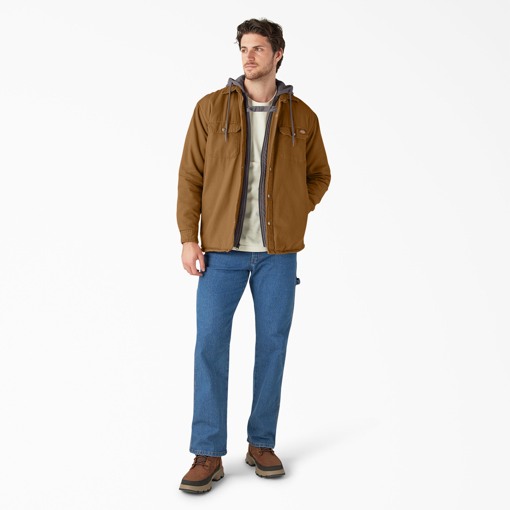 Water Repellent Duck Hooded Shirt Jacket - Image 4