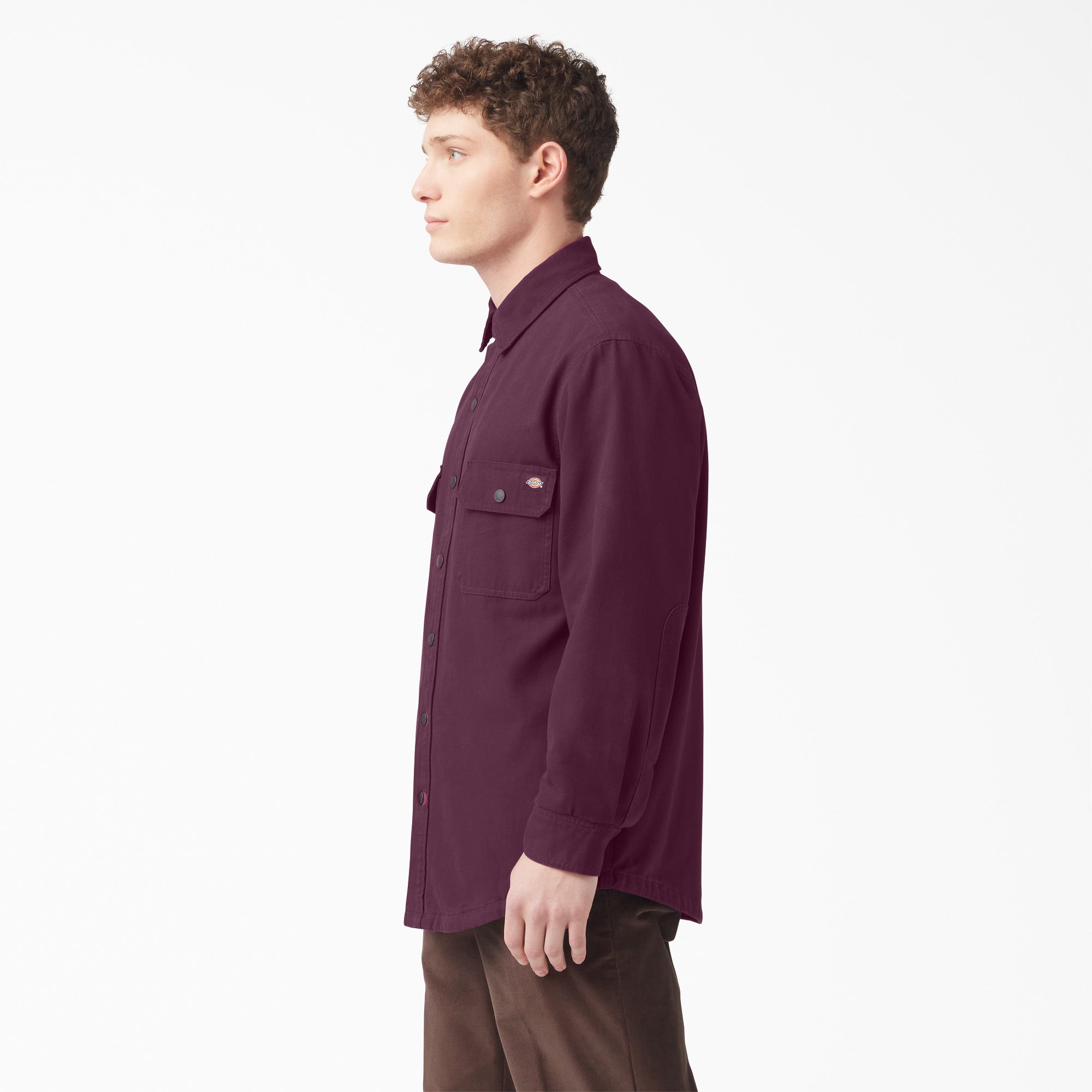 Long Sleeve Flannel-Lined Duck Shirt - Image 3