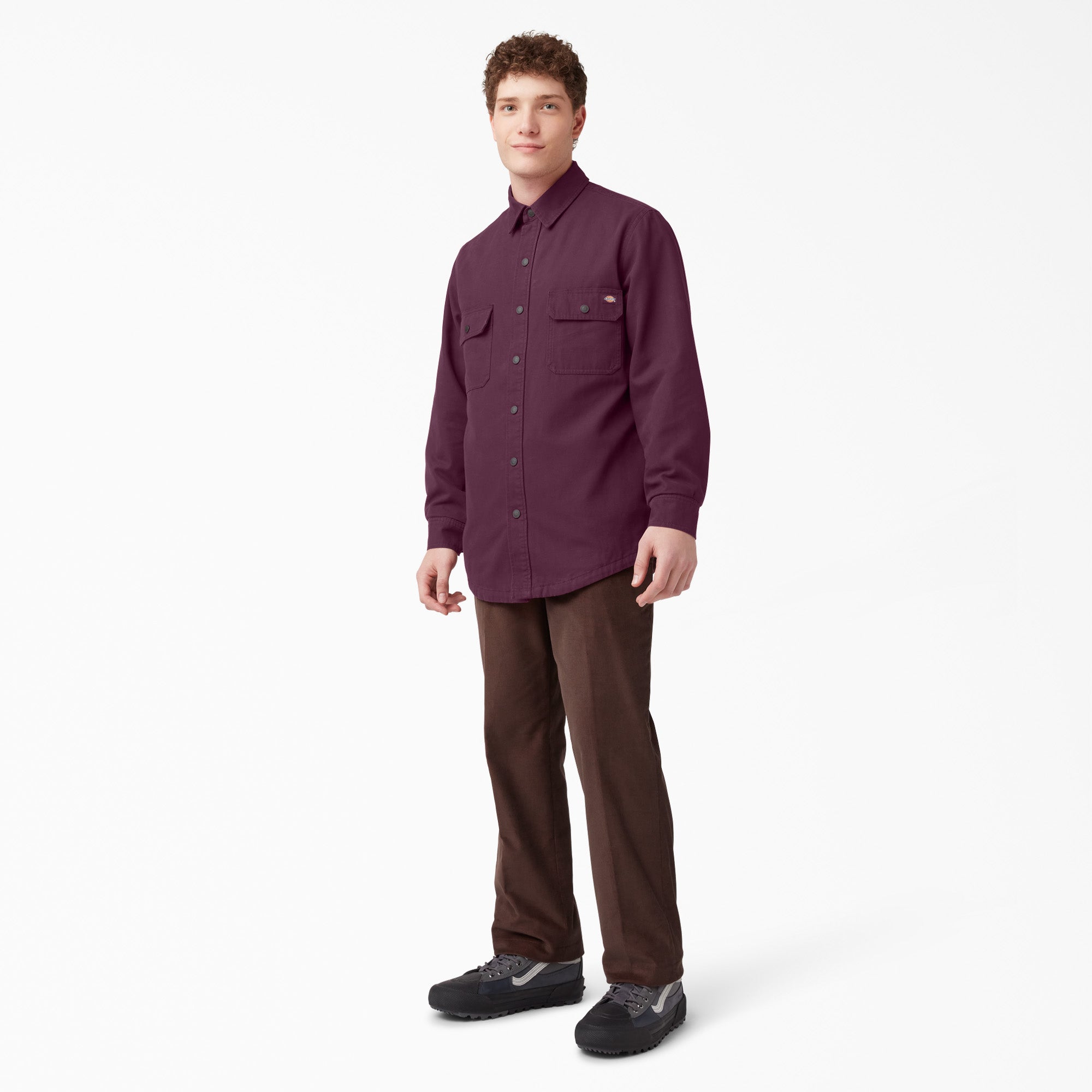 Long Sleeve Flannel-Lined Duck Shirt - Image 4