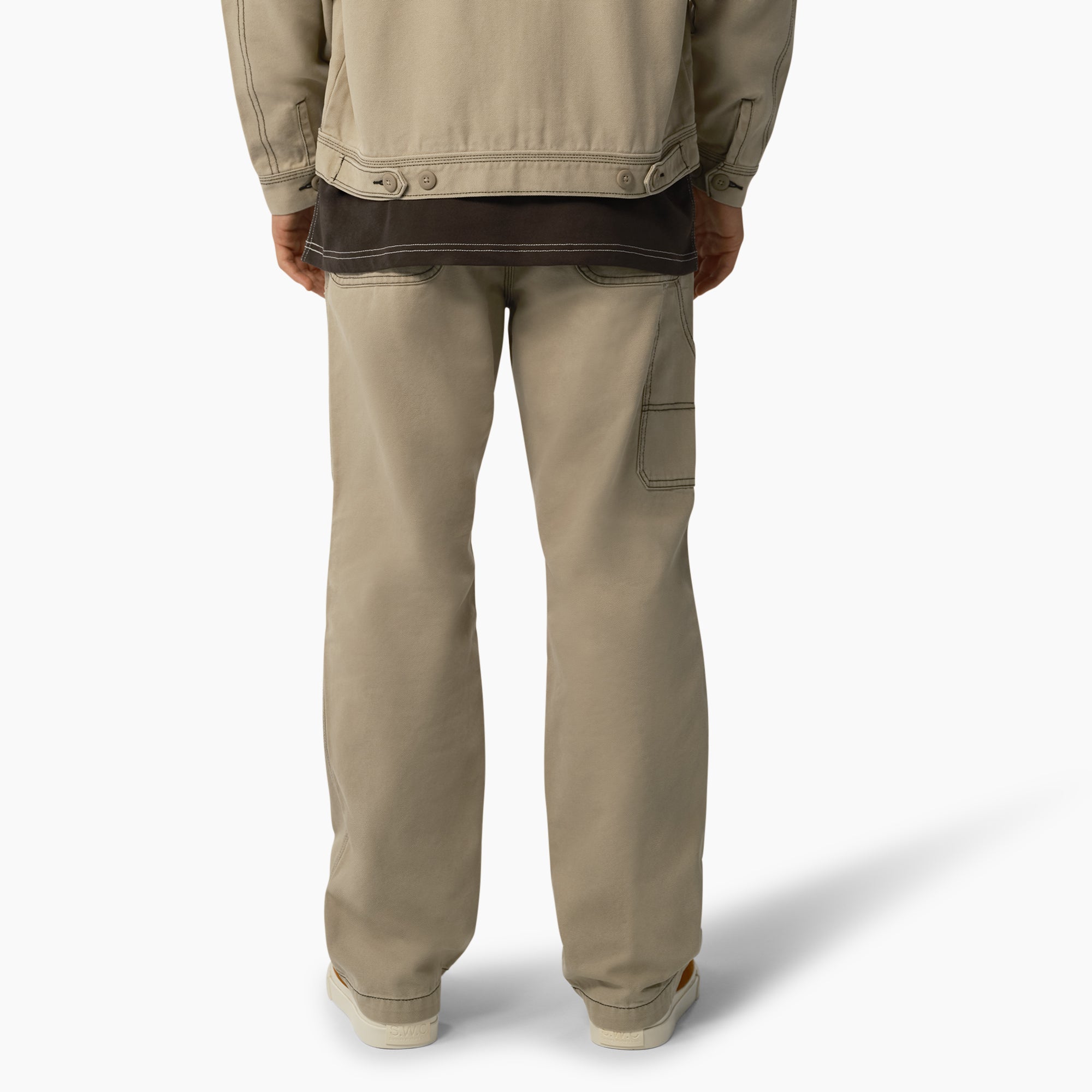 Relaxed Fit Contrast Stitch Double Knee Duck Pants - Image 2