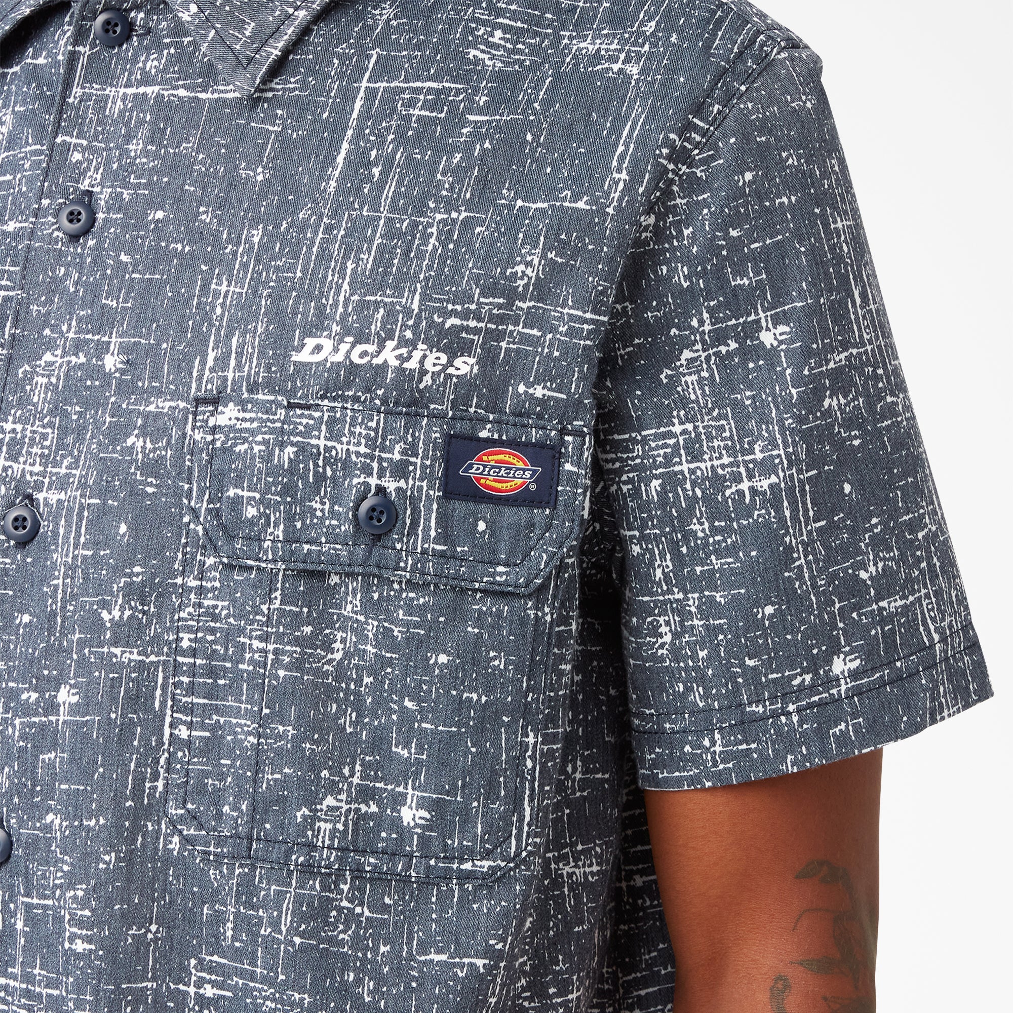 Twill Button-Up Short Sleeve Work Shirt - Image 4