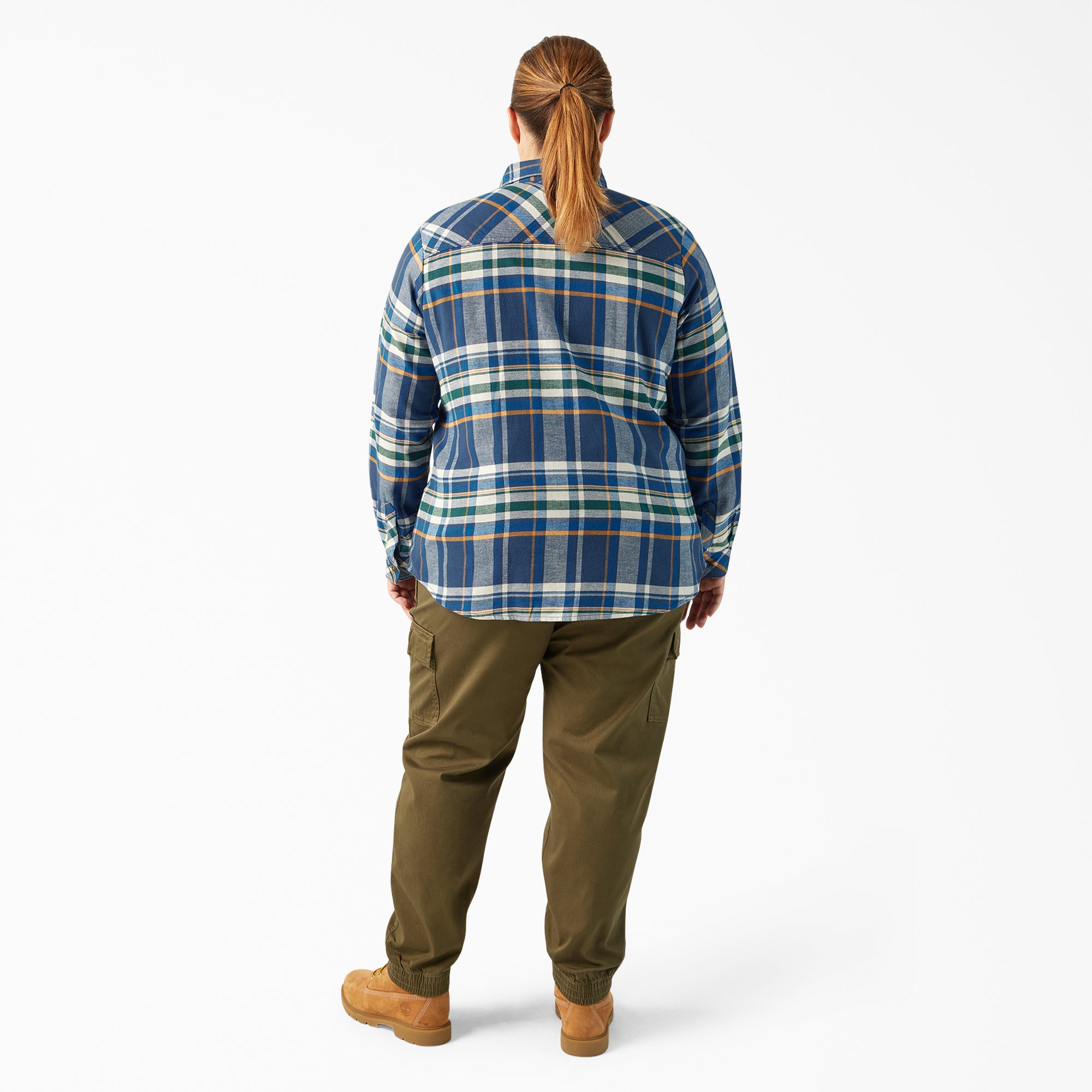 Women's Plus Long Sleeve Plaid Flannel Shirt - Image 5