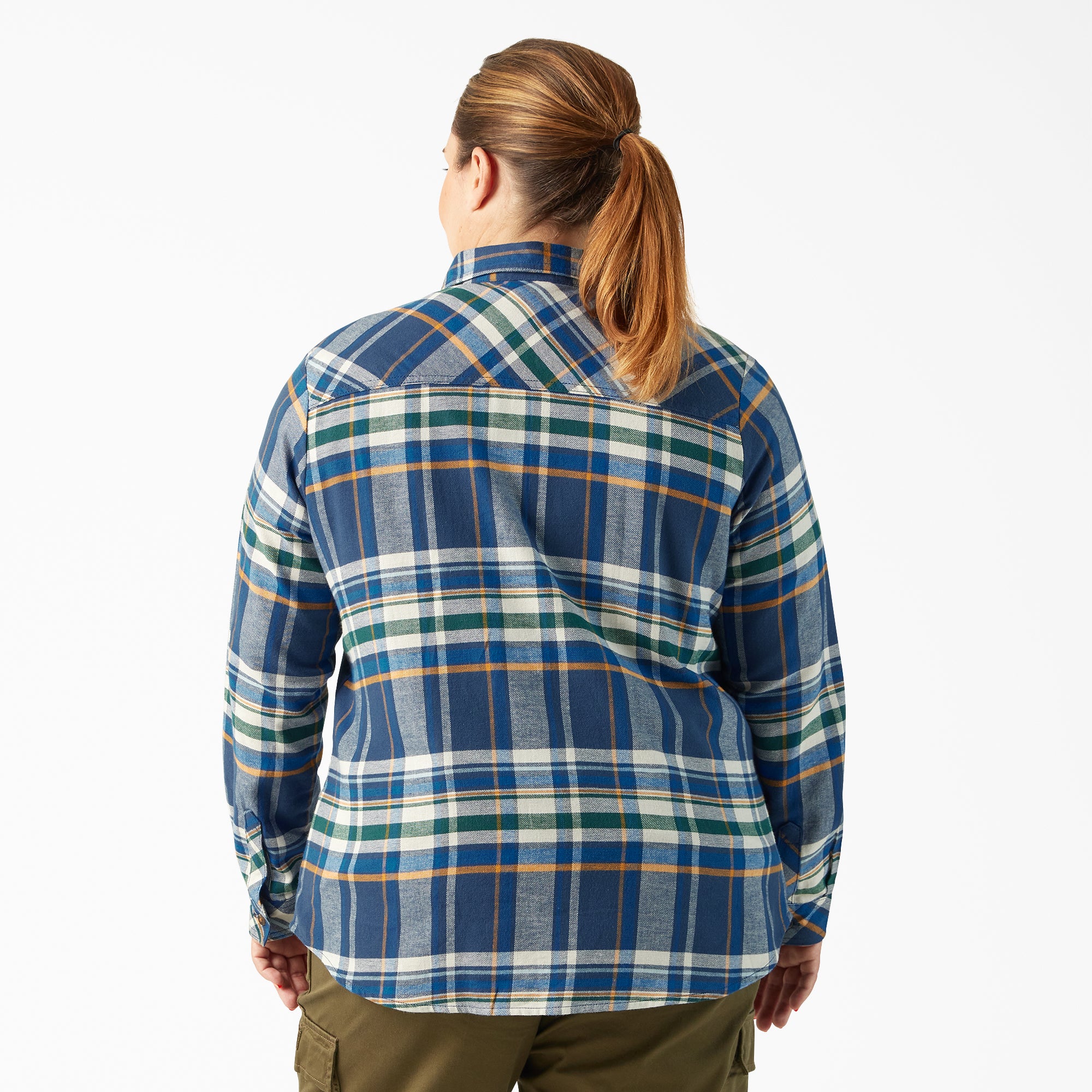 Women's Plus Long Sleeve Plaid Flannel Shirt - Image 2