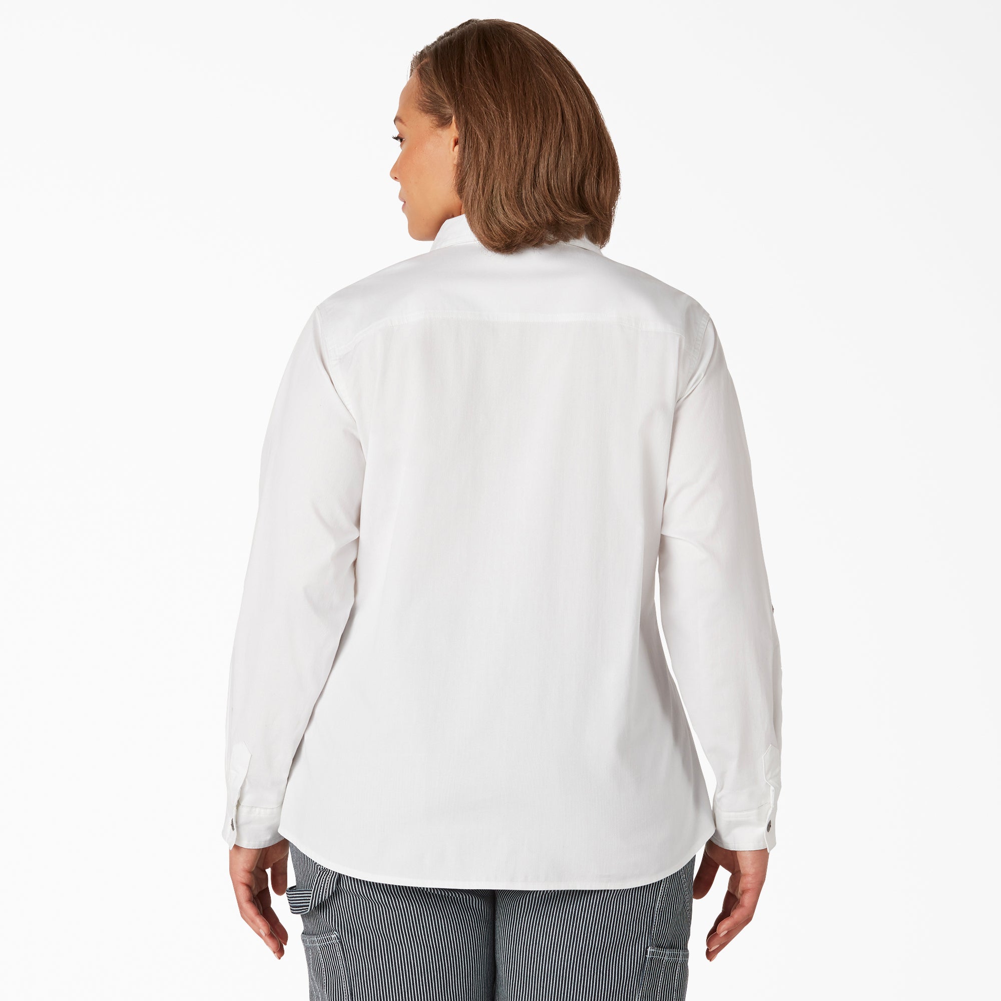 Women's Plus Long Sleeve Roll-Tab Work Shirt - Image 2