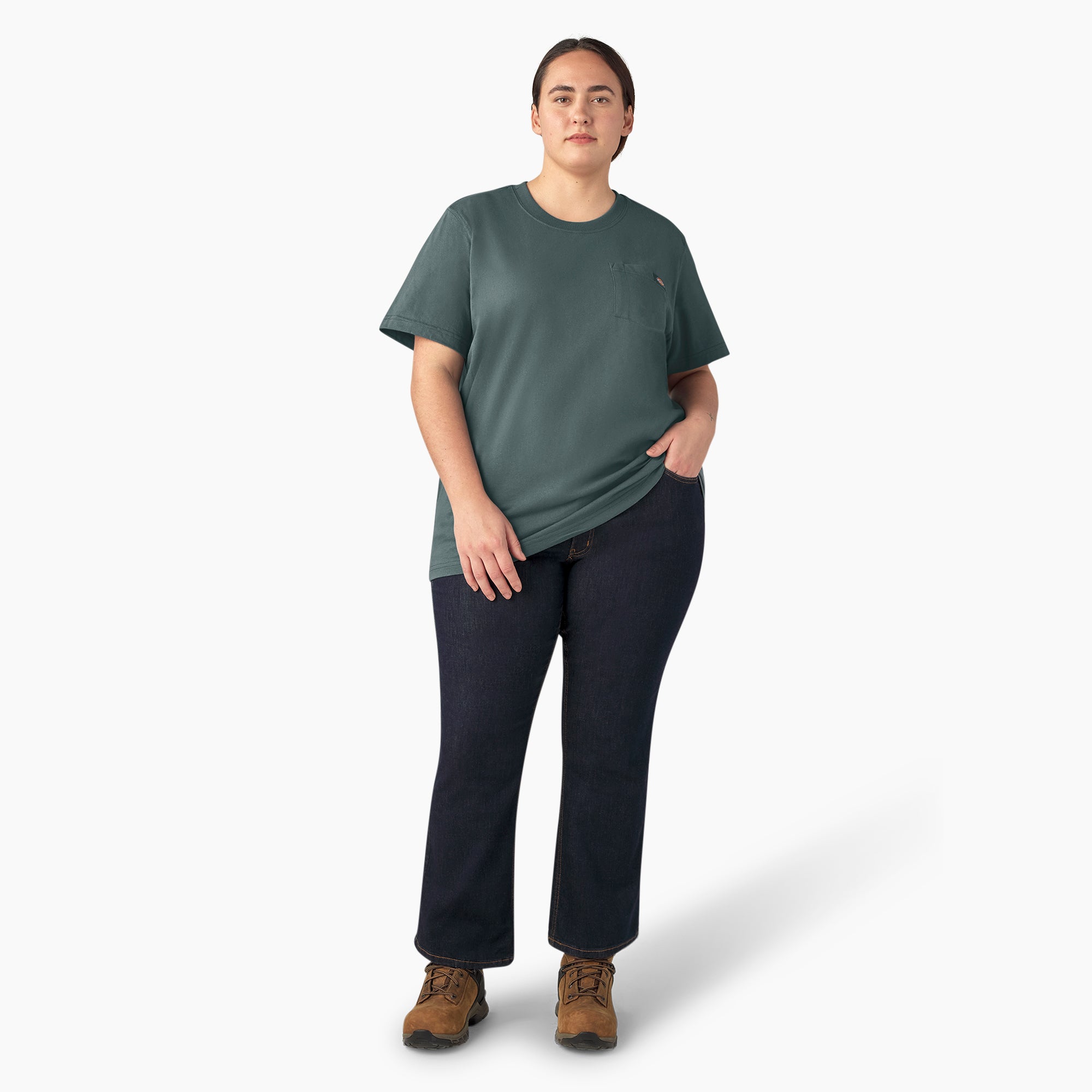 Women's Plus Heavyweight Short Sleeve Pocket T-Shirt - Image 5